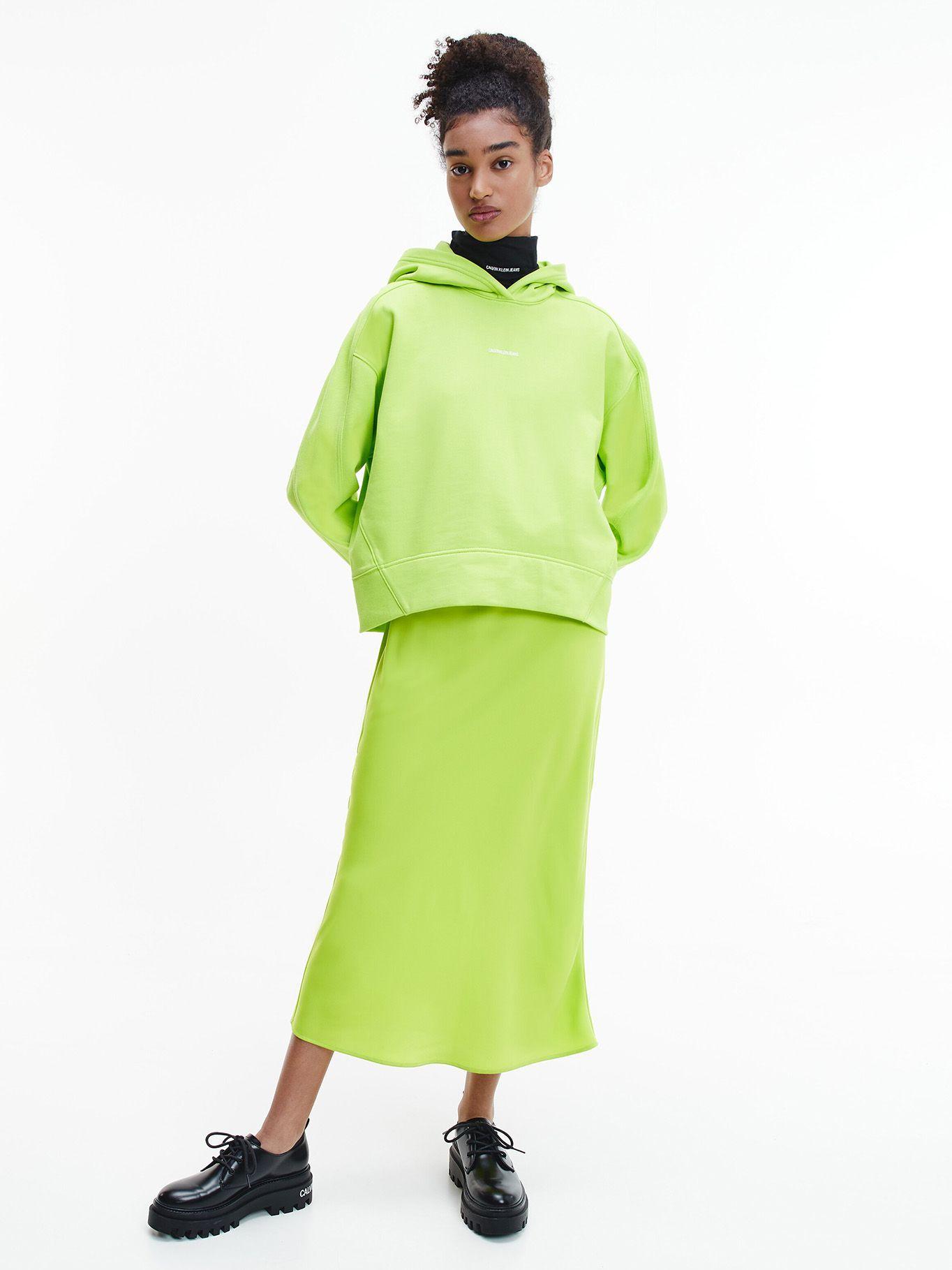 Hoodie Oversized Micro Branding Verde Calvin Klein-1