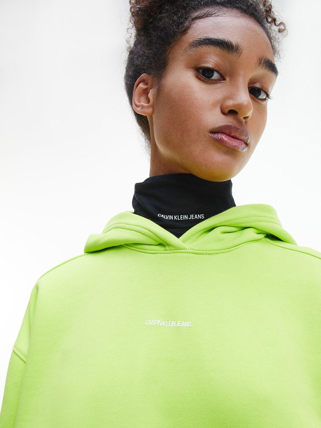 Hoodie Oversized Micro Branding Verde Calvin Klein-3
