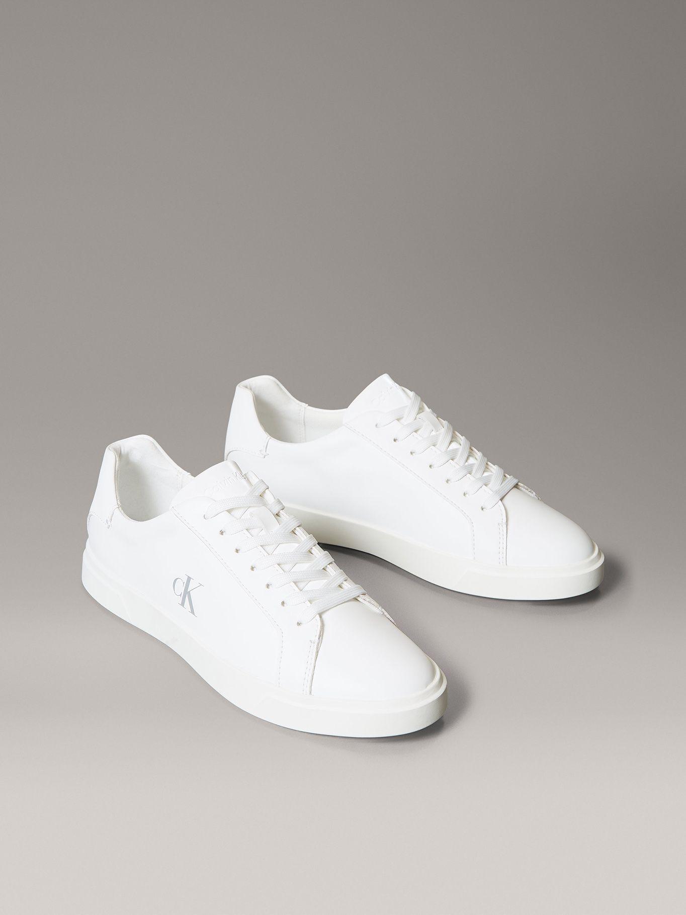 Zapatillas Cuero con Logo Blanco Calvin Klein-0