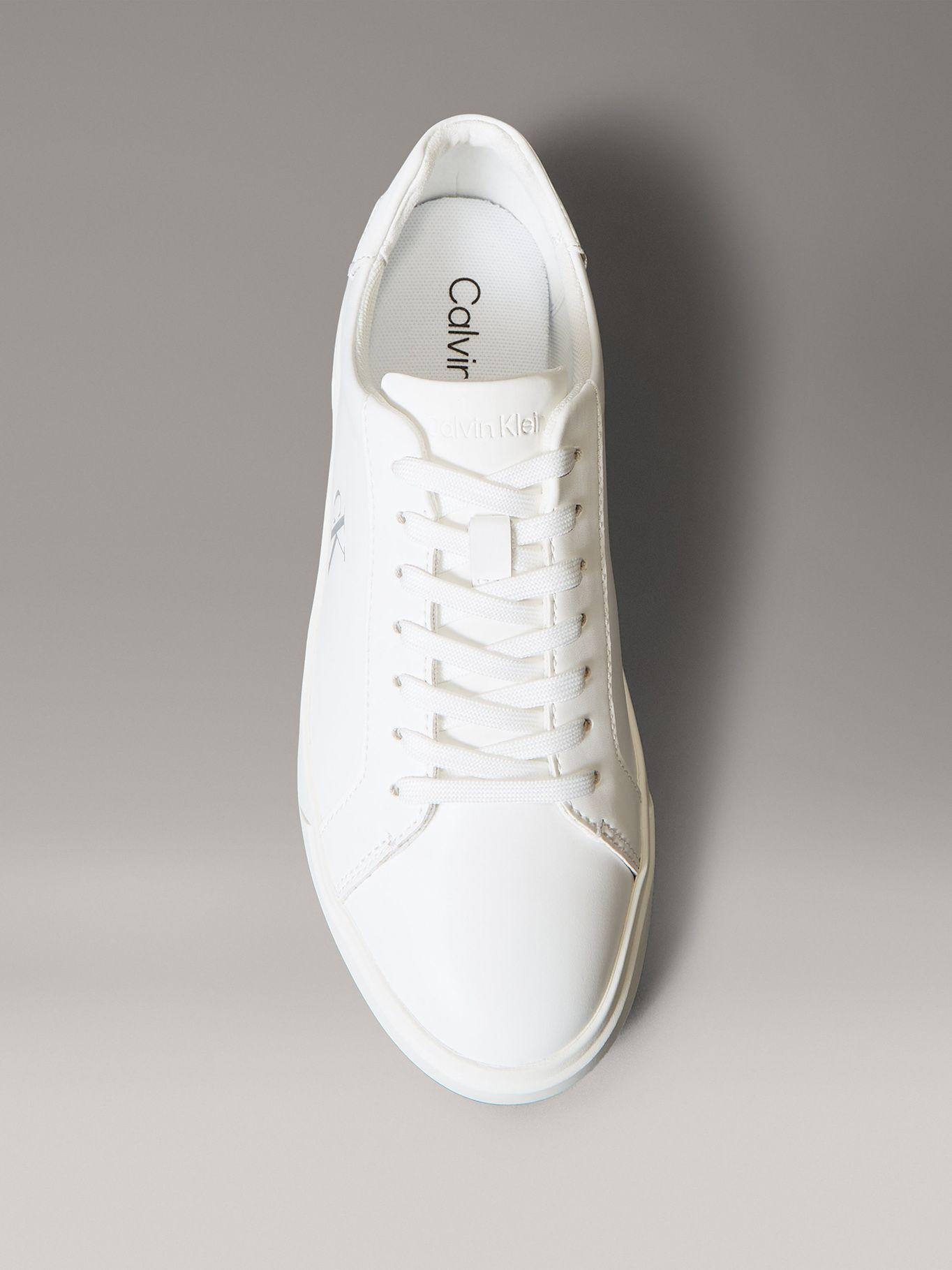 Zapatillas Cuero con Logo Blanco Calvin Klein-2