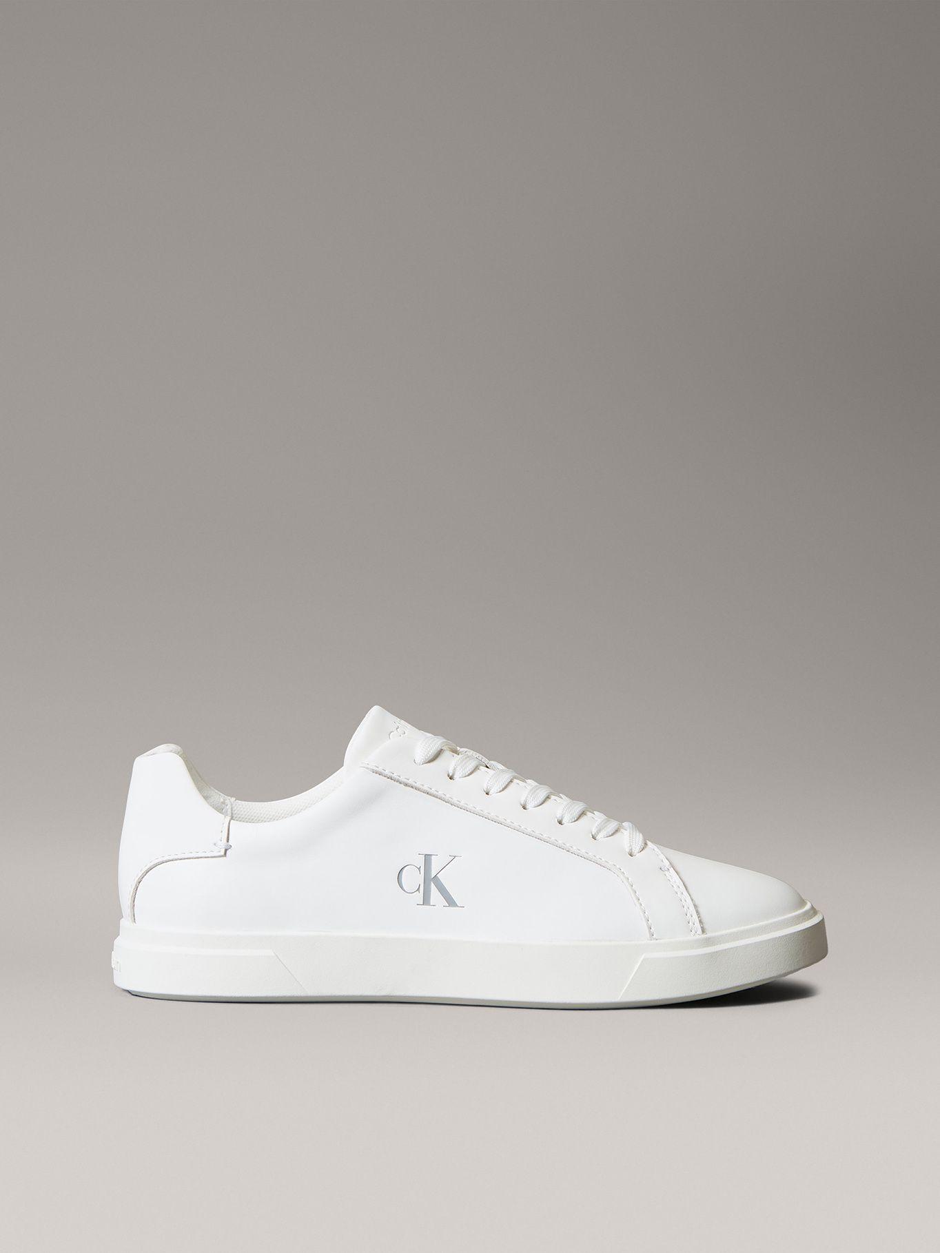 Zapatillas Cuero con Logo Blanco Calvin Klein-4
