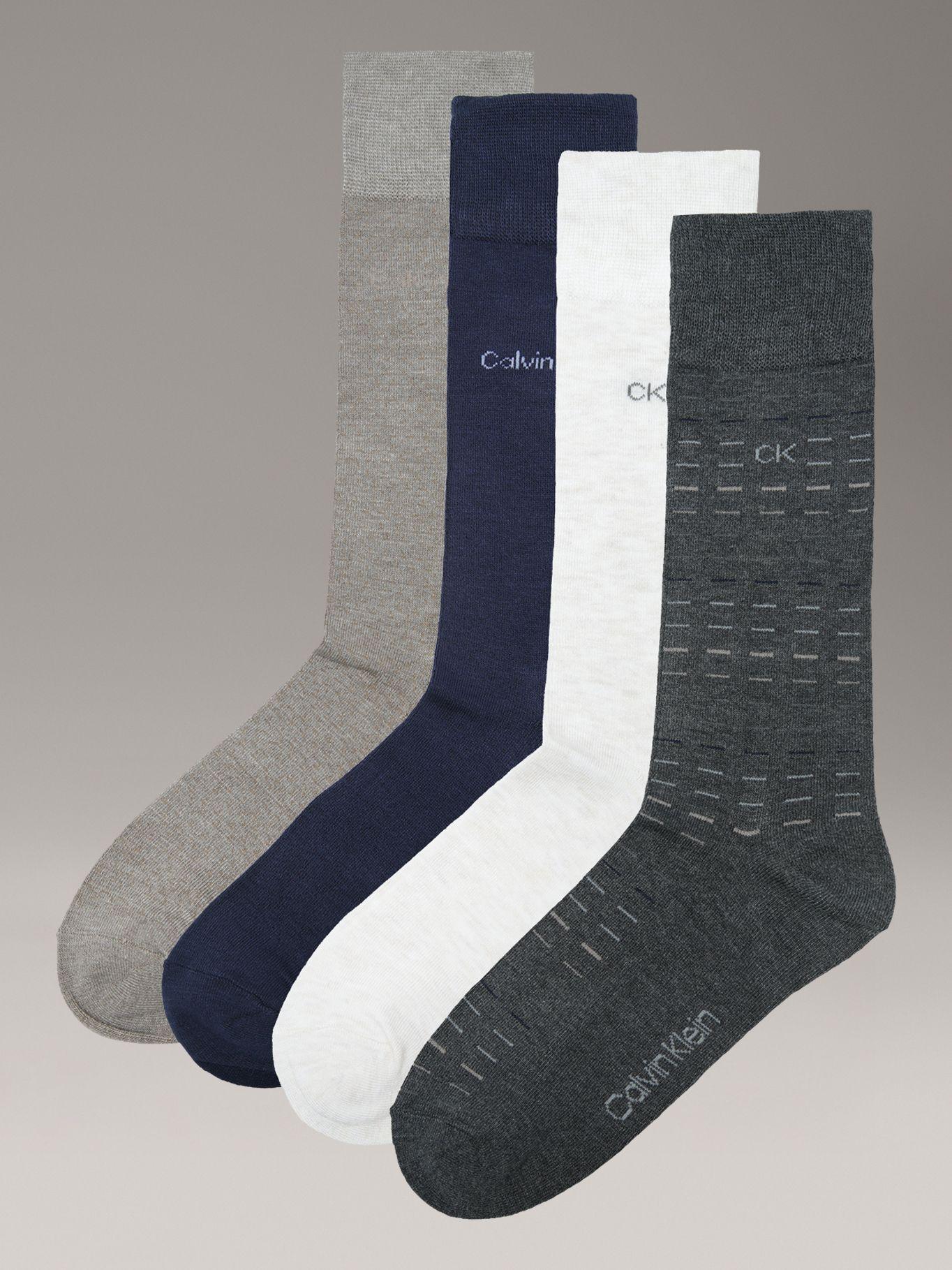 Pack de 4 Calcetin Vestir Rayón Multicolor Calvin Klein-0