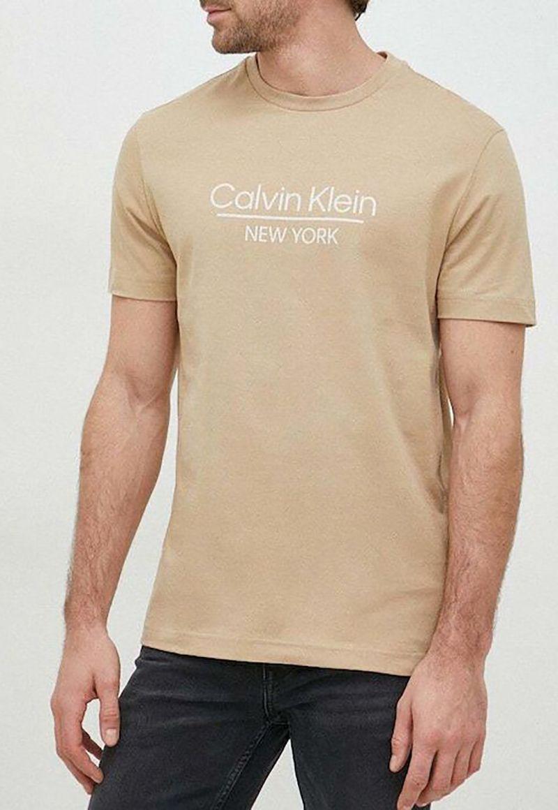 Camiseta con logo Beige Calvin Klein K10K110793-PF2-0