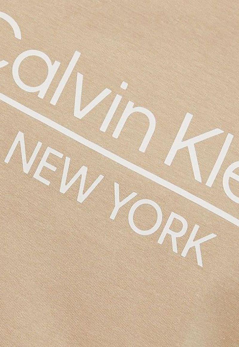 Camiseta con logo Beige Calvin Klein K10K110793-PF2-3