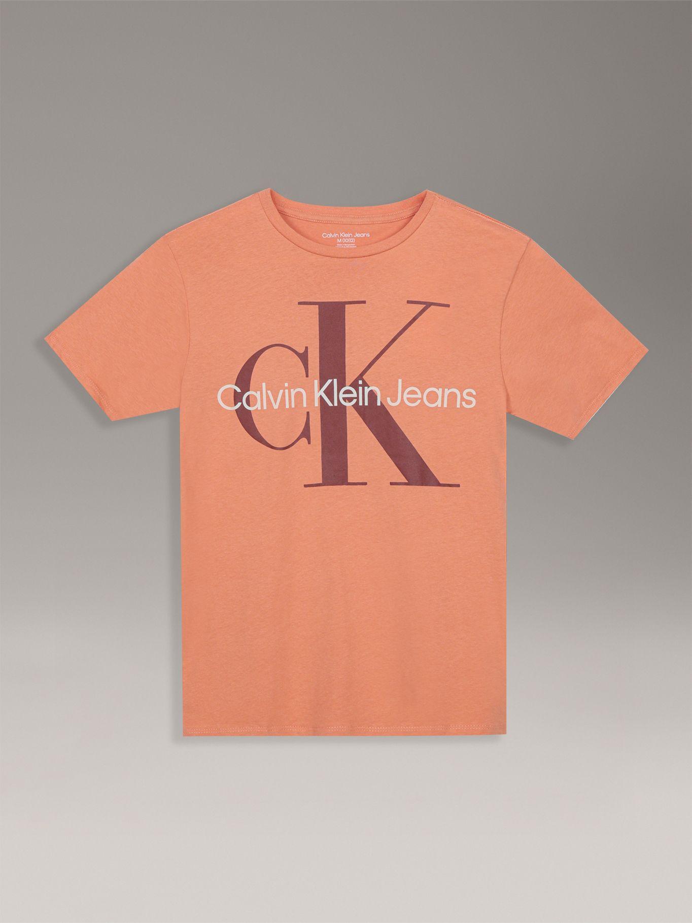 Polera Classic Monograma Para Niño Naranja Calvin Klein-0