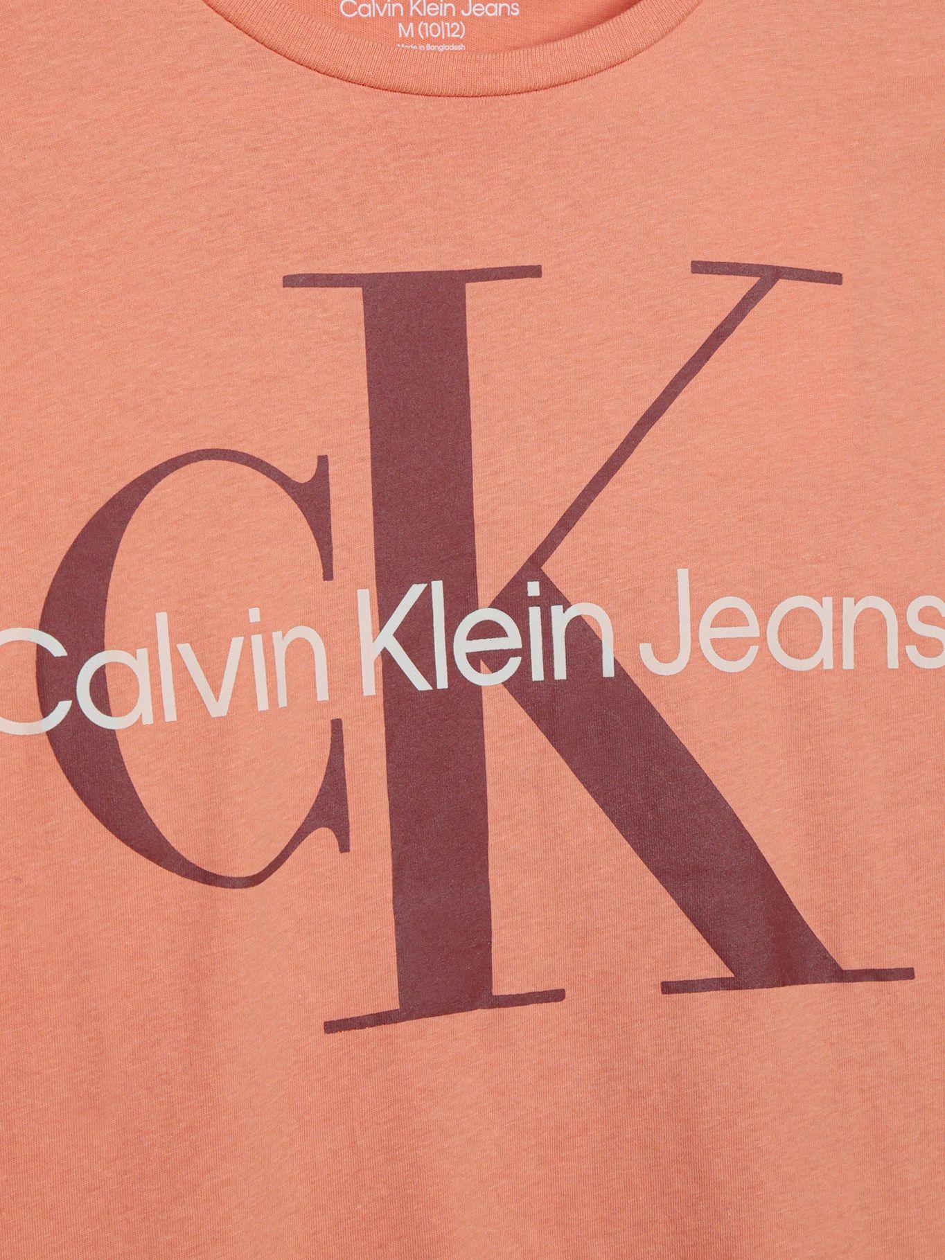 Polera Classic Monograma Para Niño Naranja Calvin Klein-2