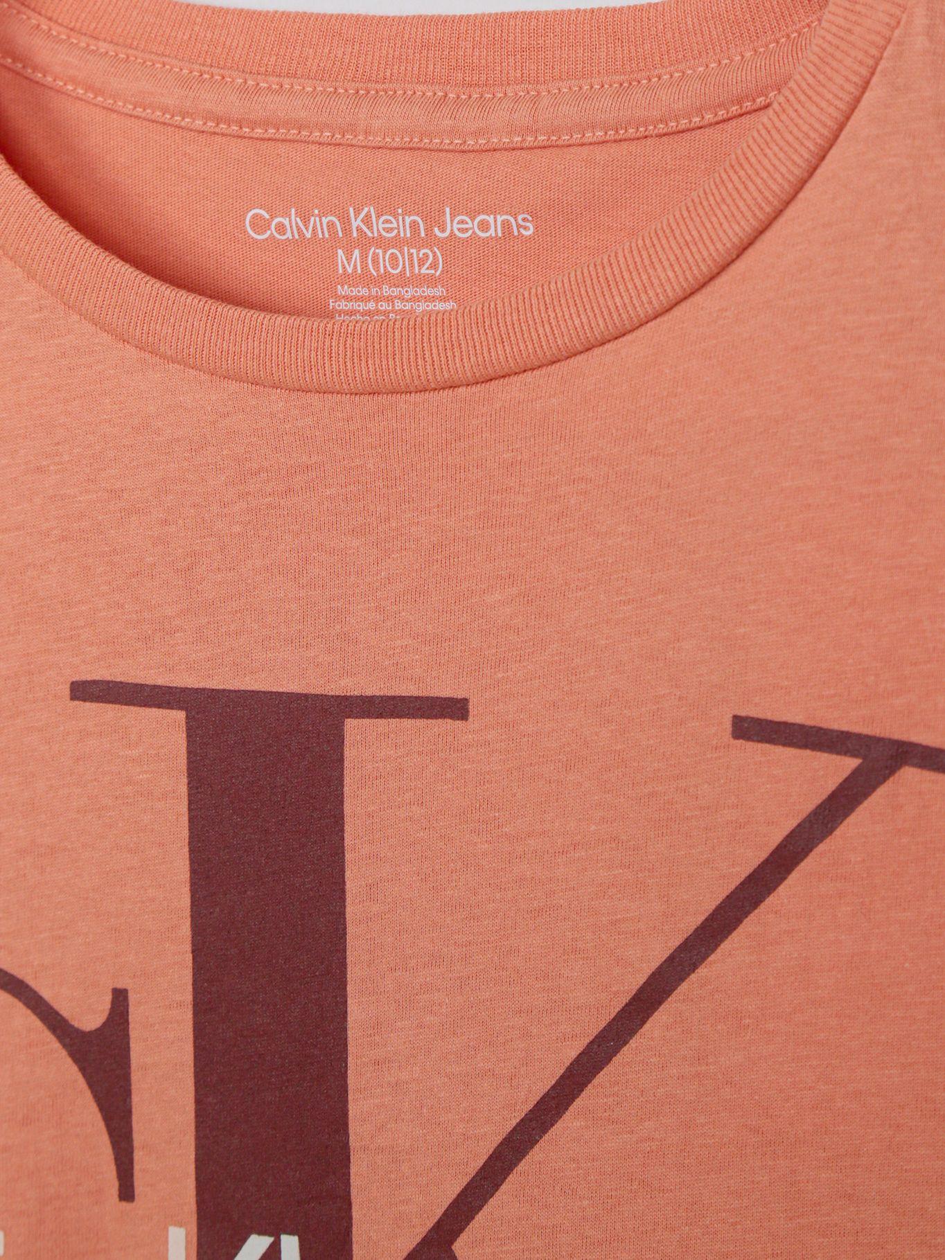 Polera Classic Monograma Para Niño Naranja Calvin Klein-3