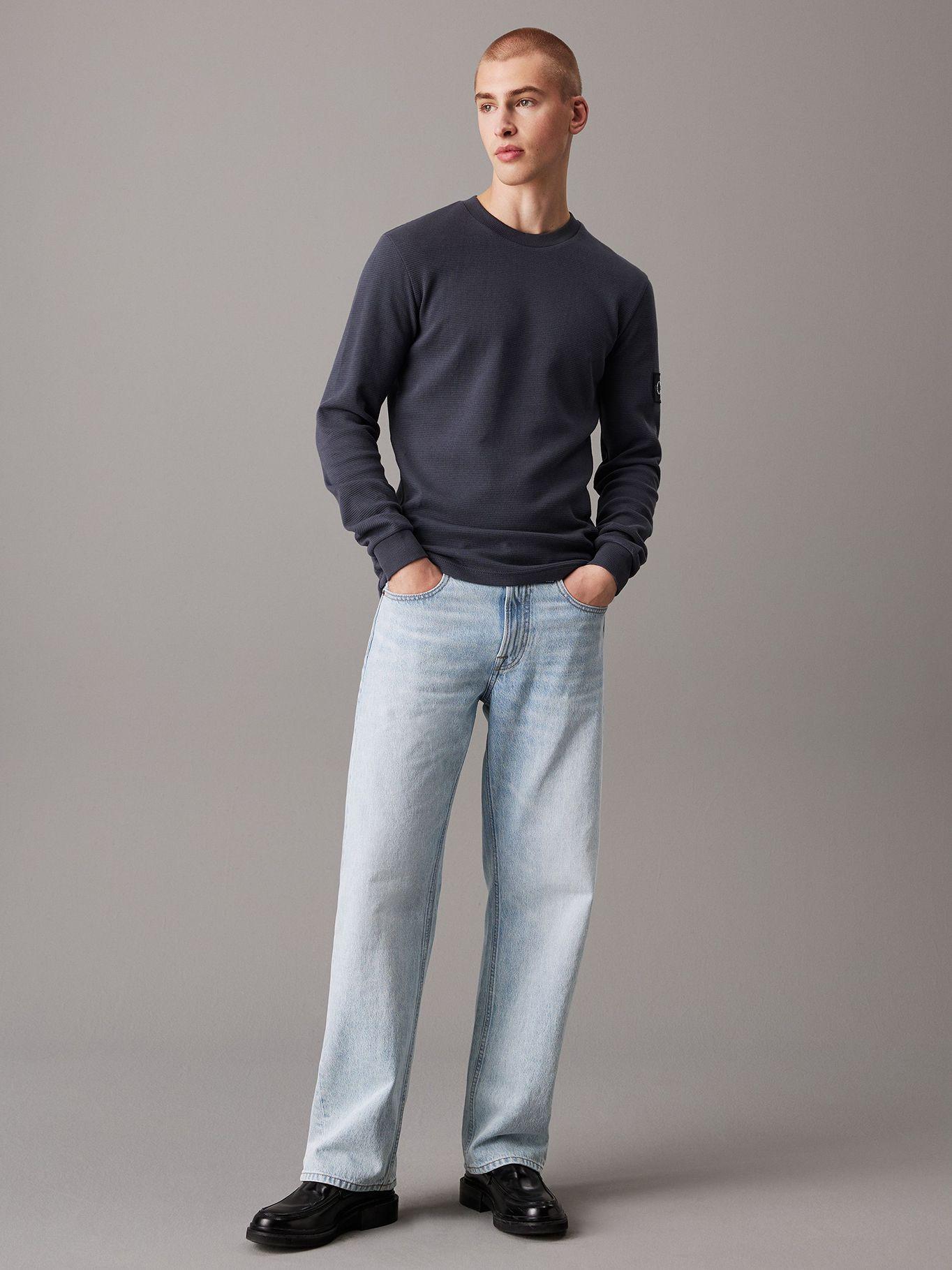 Polera LS Badge Waffle Azul Calvin Klein-1
