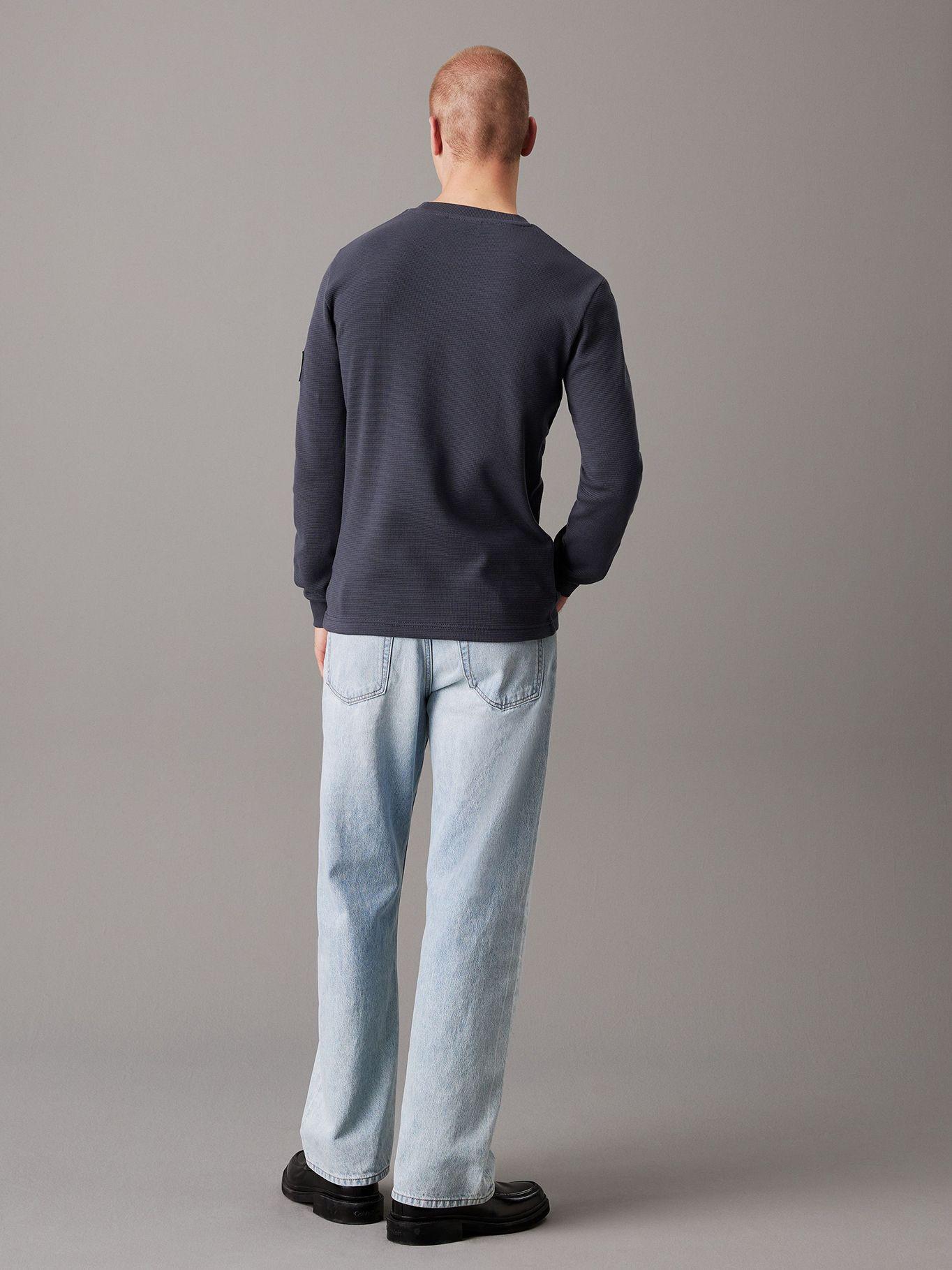 Polera LS Badge Waffle Azul Calvin Klein-2
