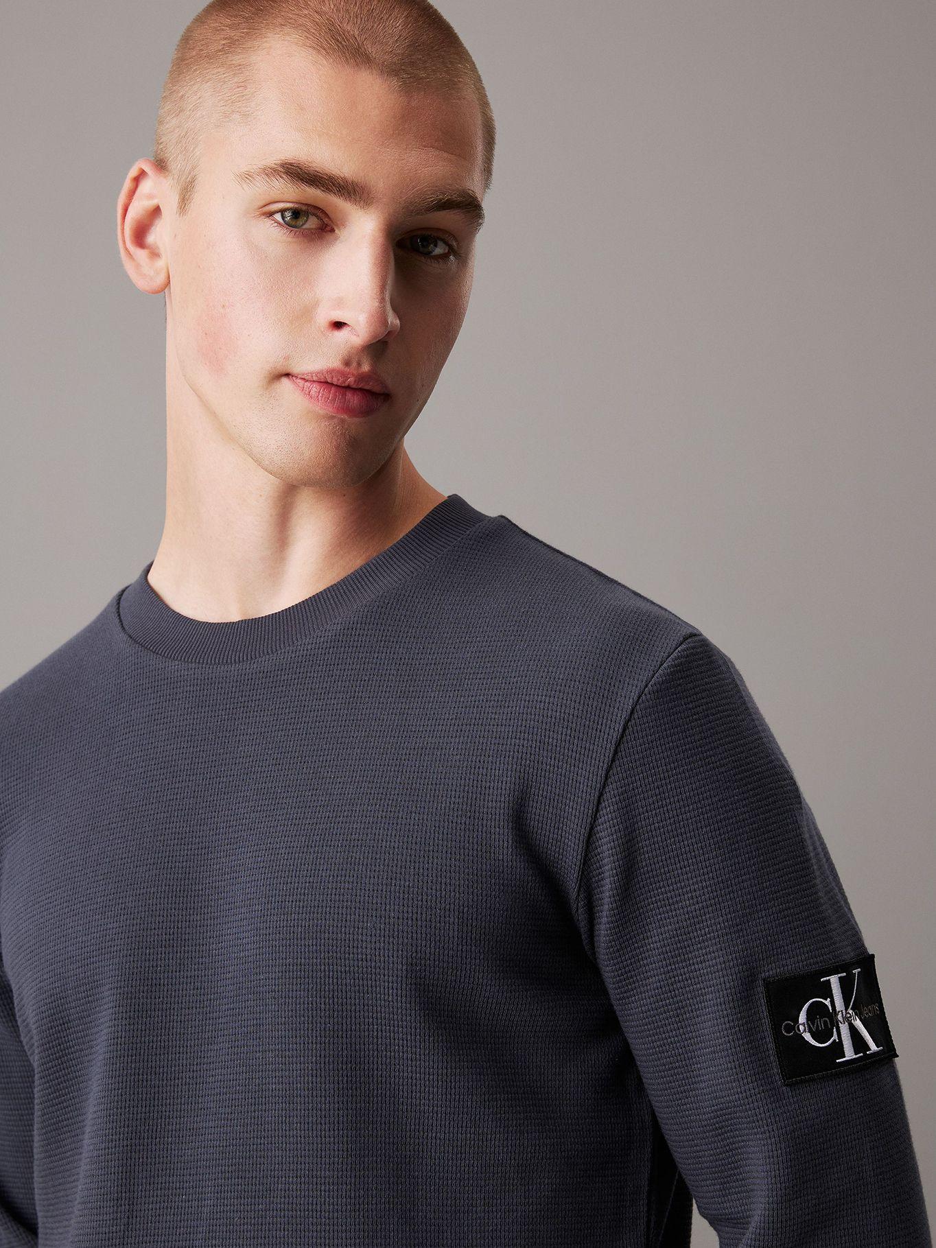 Polera LS Badge Waffle Azul Calvin Klein-3