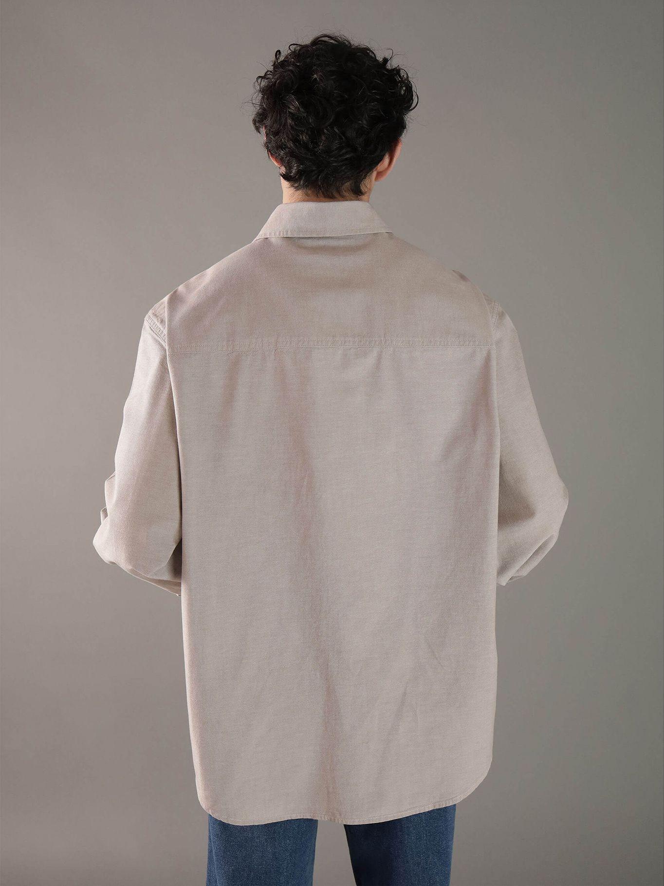 Camisa holgada de cambray de algodón Gris Calvin Klein-2