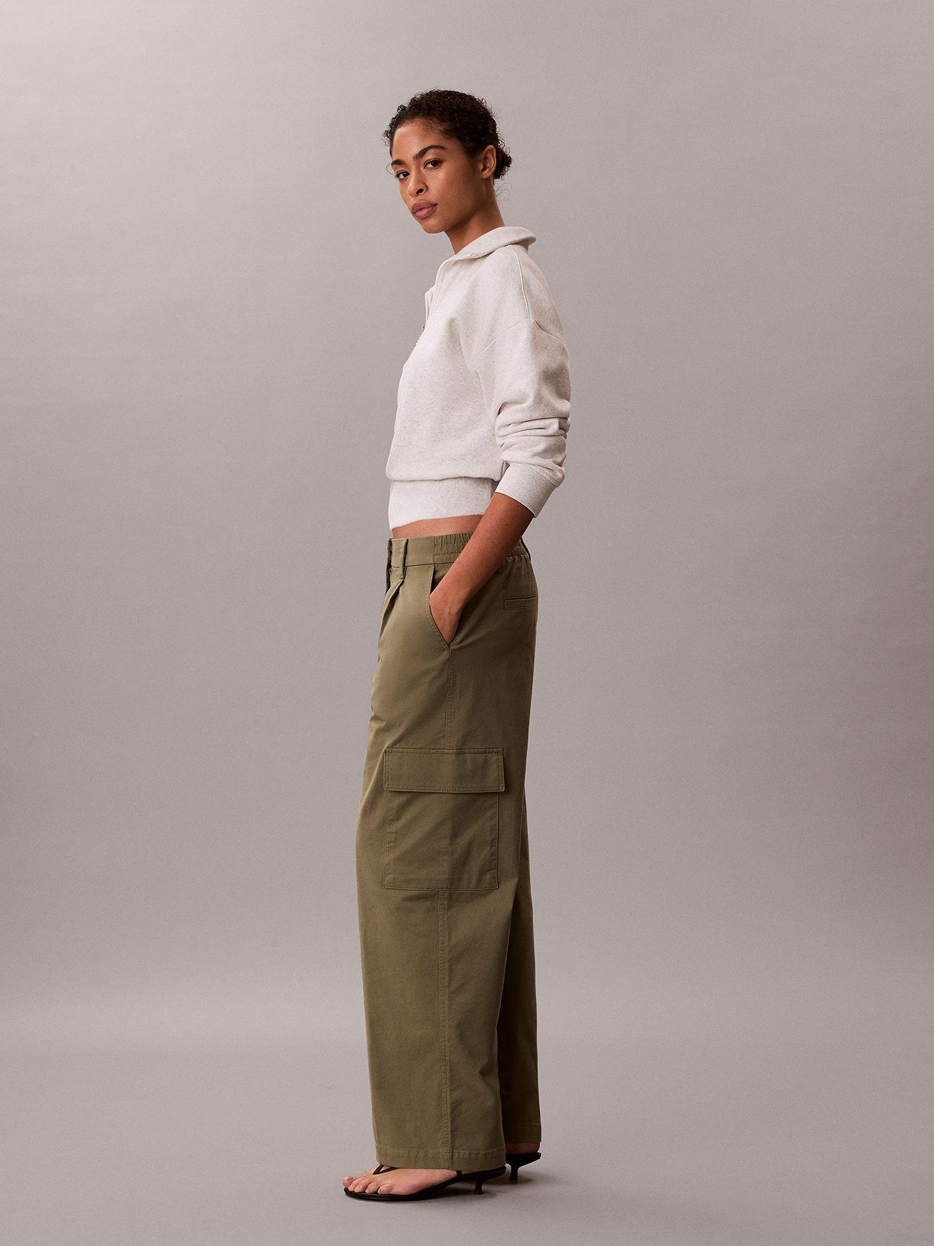 Pantalón Cargo con Cintura Elástica Verde Calvin Klein-3