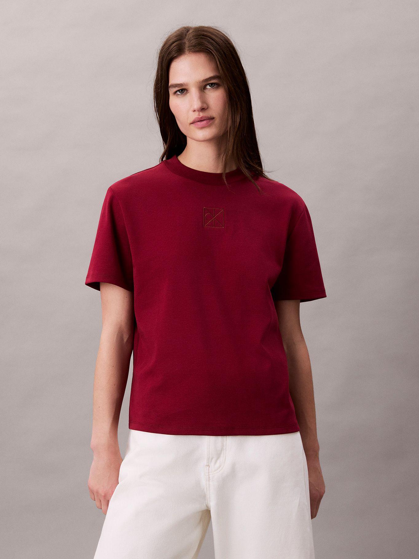 Polera Interlock Con Emblema CK Rojo Calvin Klein-0