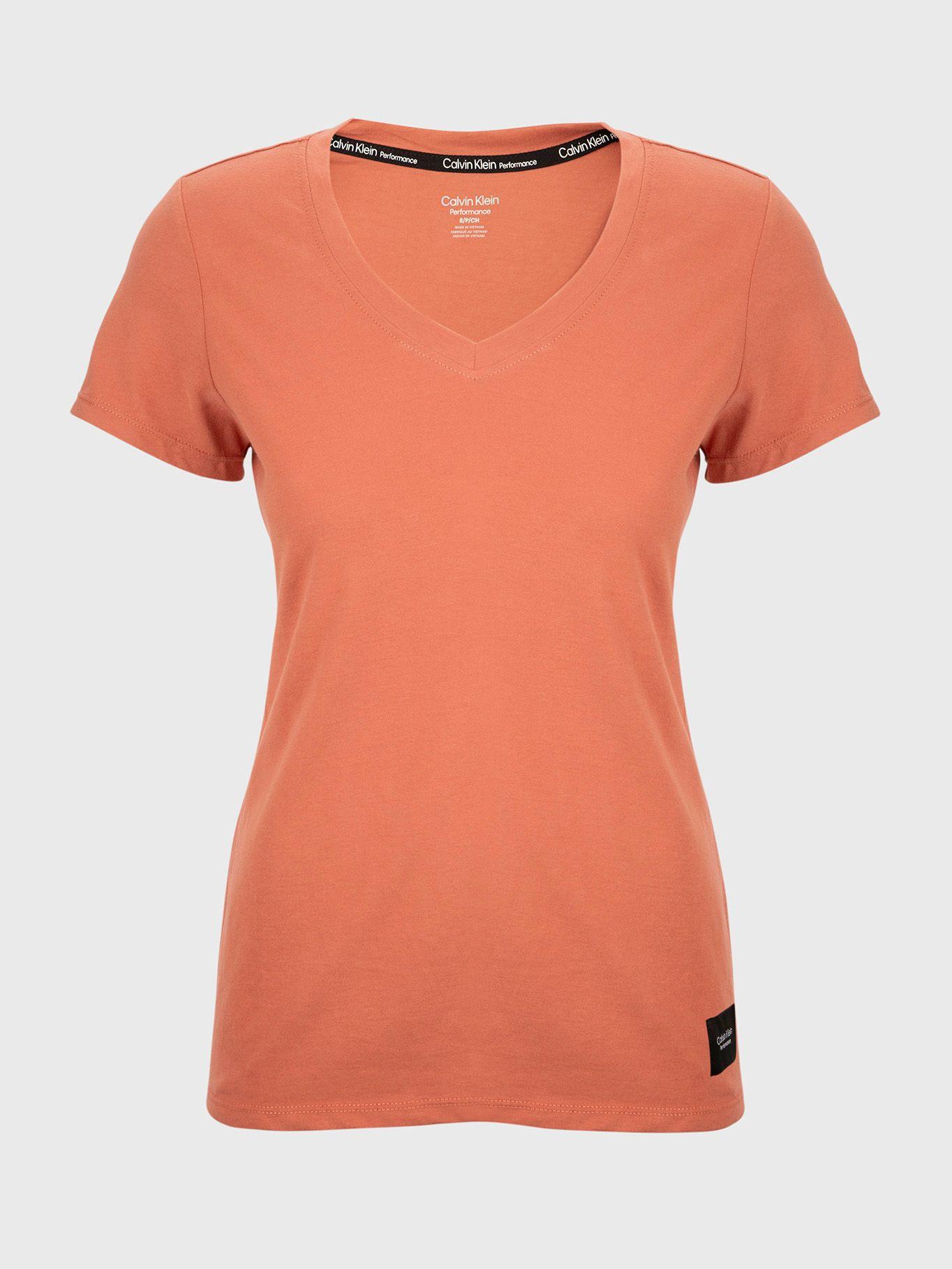 Polera Woven Logo Coral Calvin Klein-0