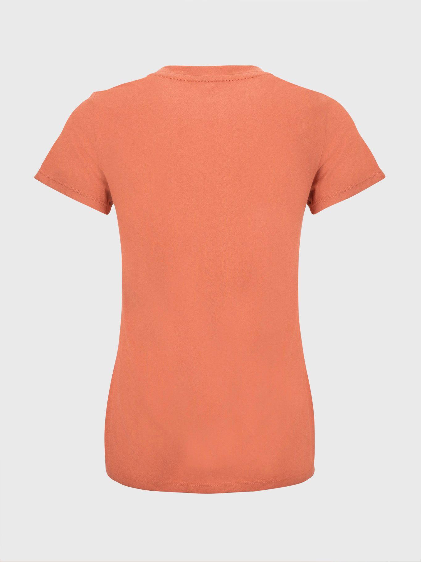 Polera Woven Logo Coral Calvin Klein-1