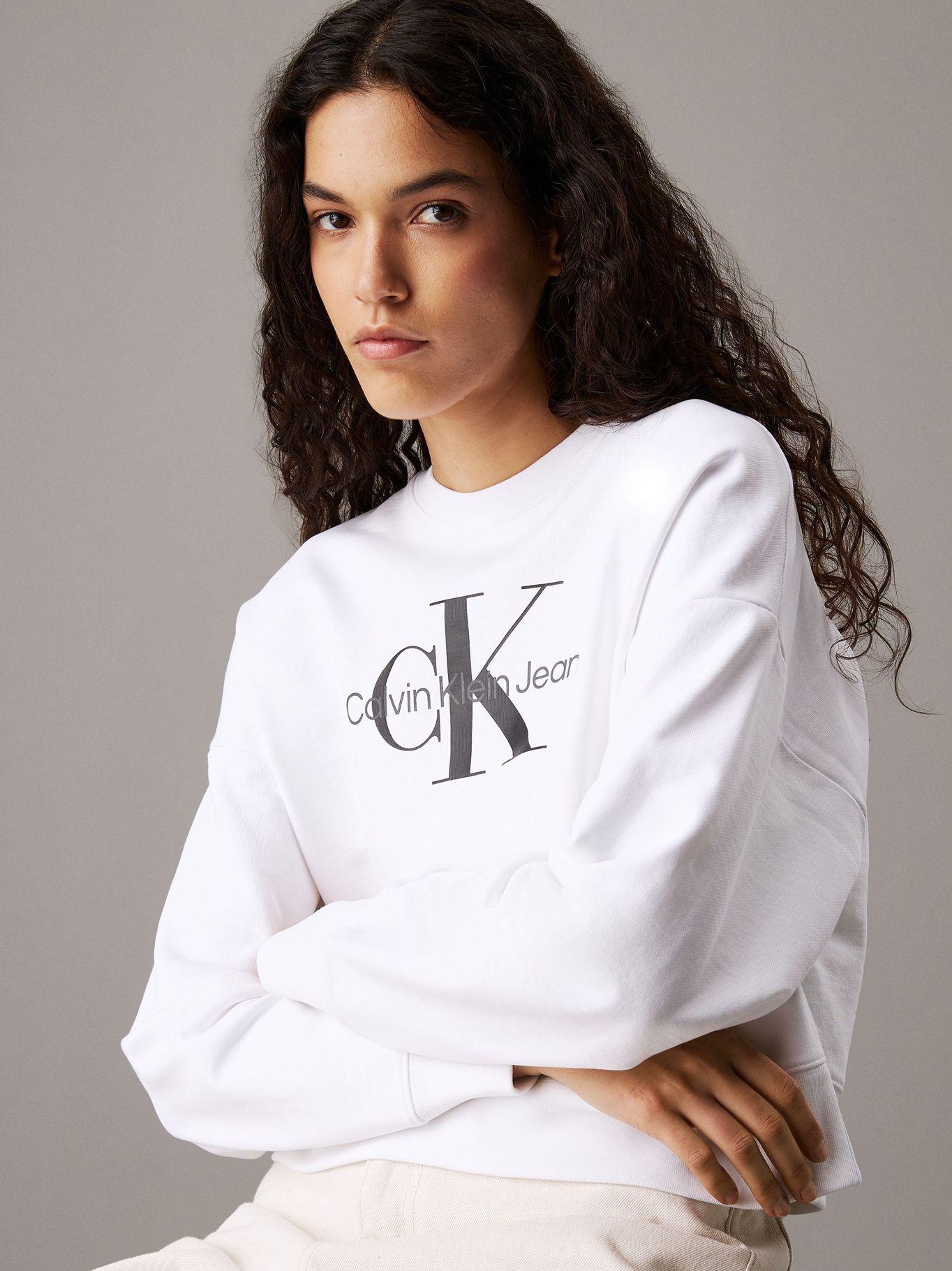 Polerón Relaxed con Logo Estampado Blanco Calvin Klein-0