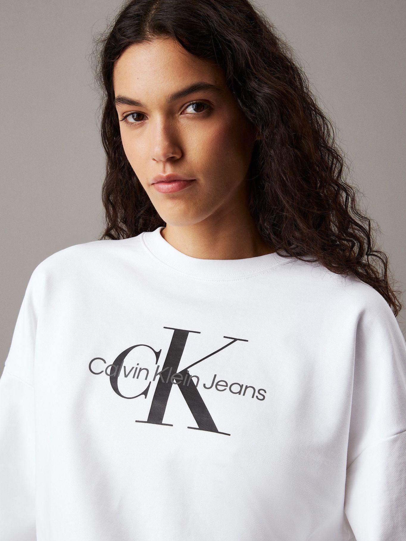 Polerón Relaxed con Logo Estampado Blanco Calvin Klein-3