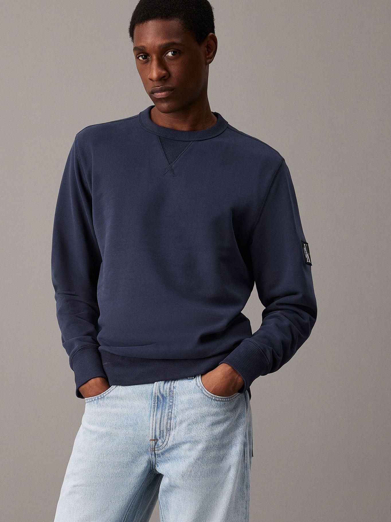 Polerón Badge Crew PK Neck Azul Calvin Klein-0