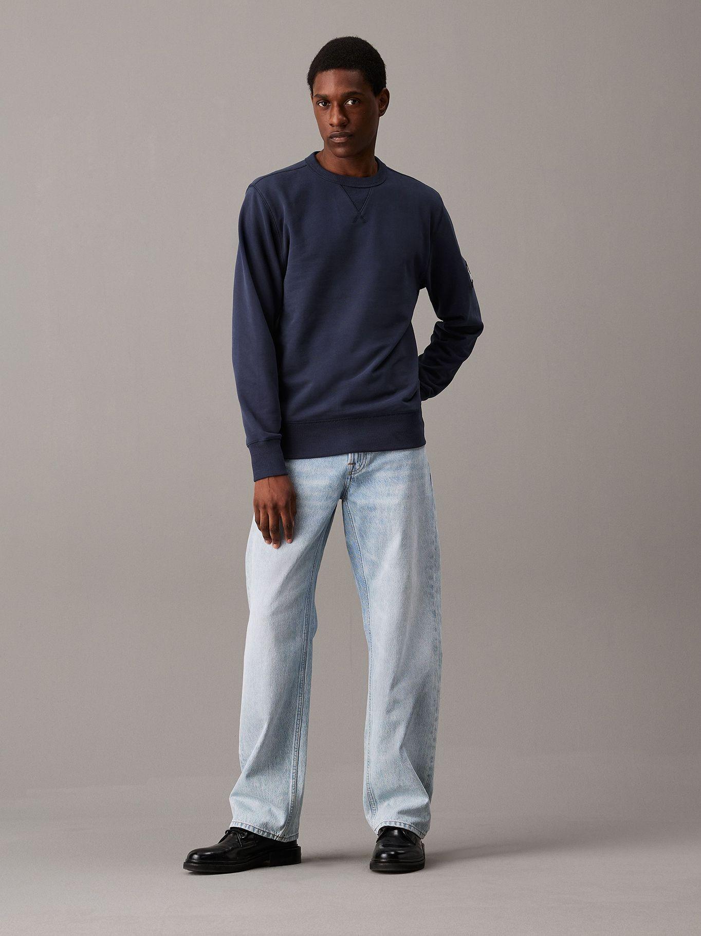 Polerón Badge Crew PK Neck Azul Calvin Klein-1