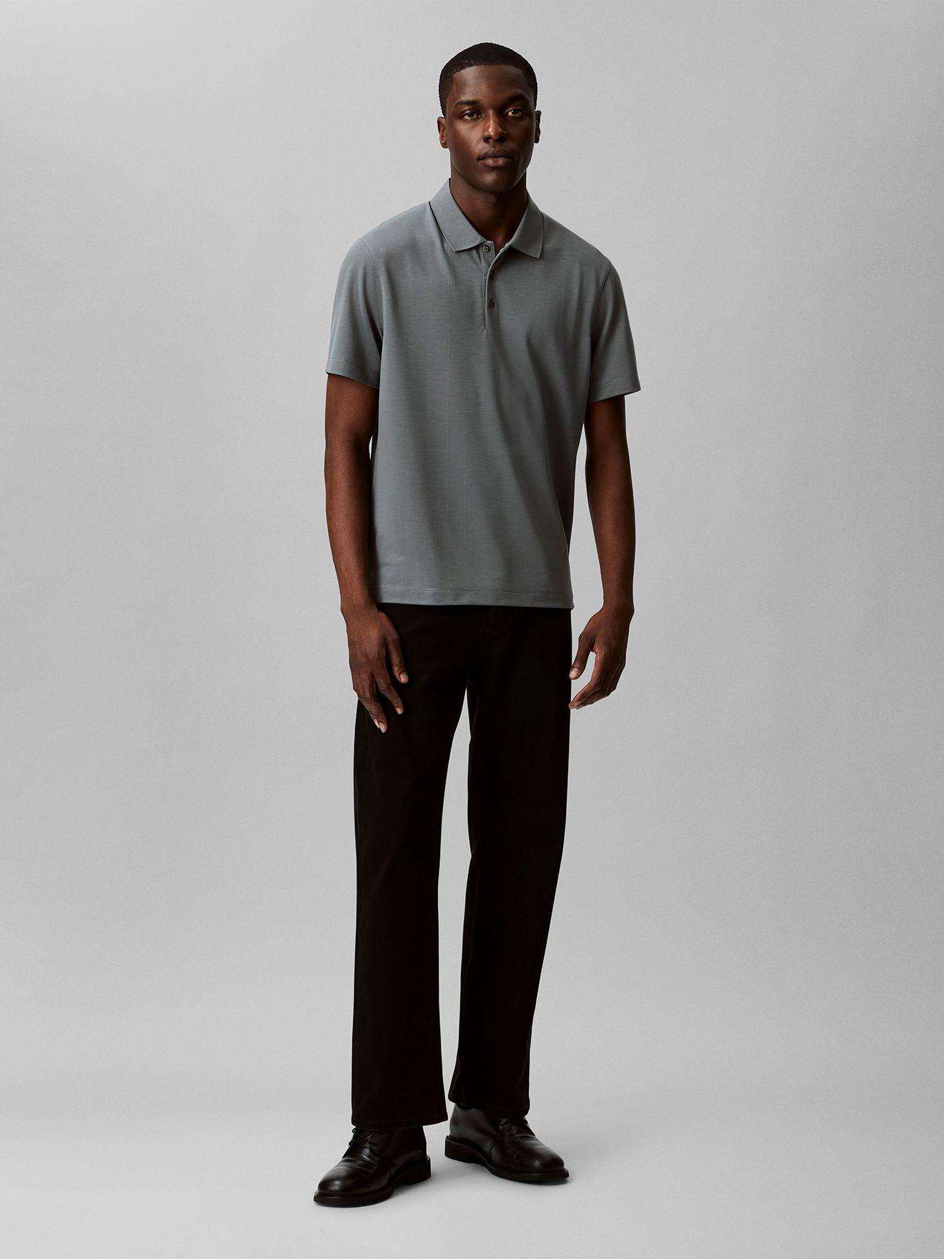 Polo Elástico con Rayas Gris Calvin Klein-1
