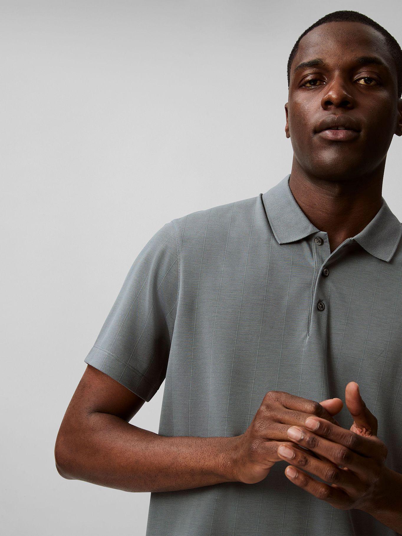 Polo Elástico con Rayas Gris Calvin Klein-3