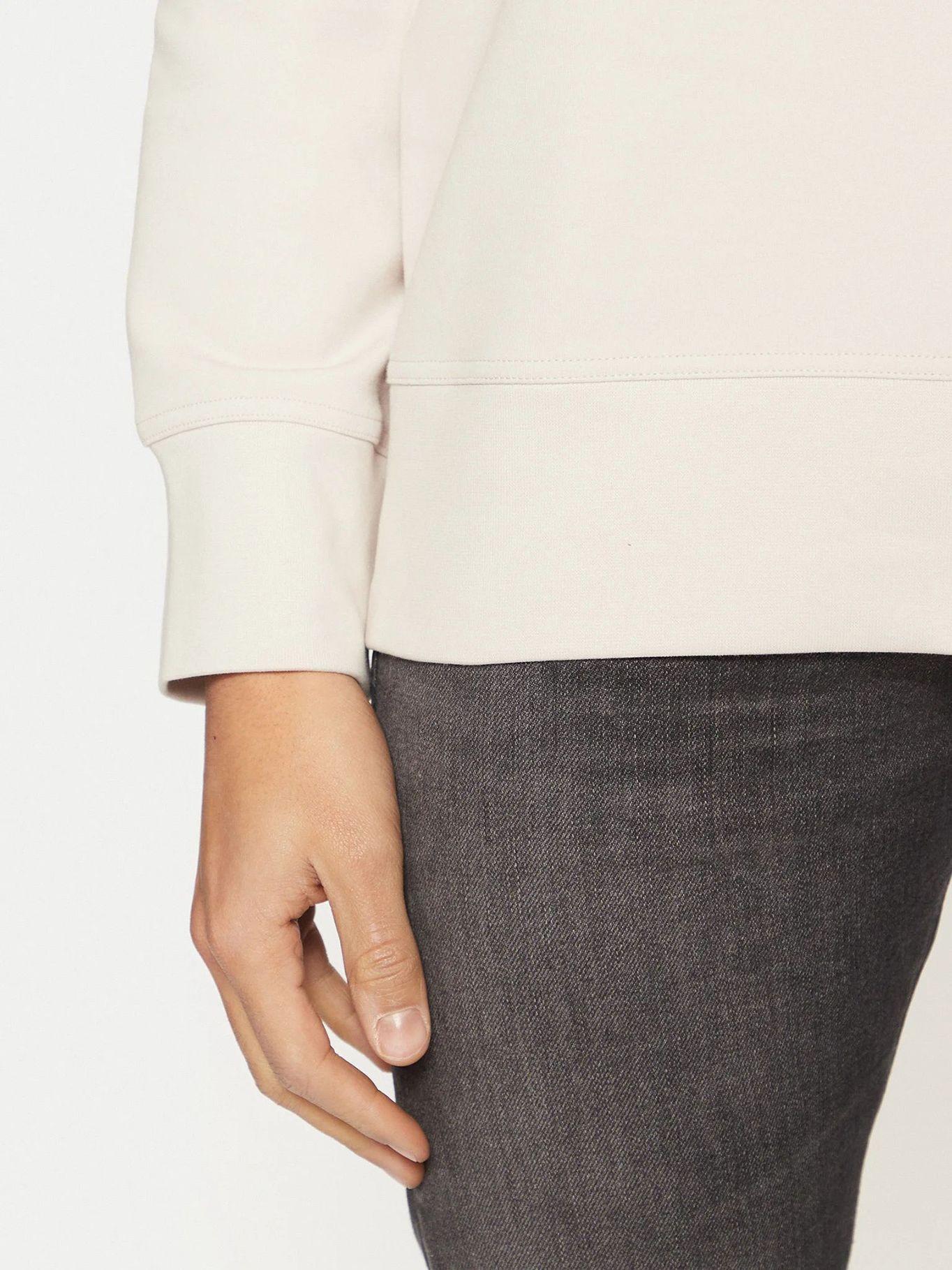 Polerón cuello tejido interlock Beige Calvin Klein-3