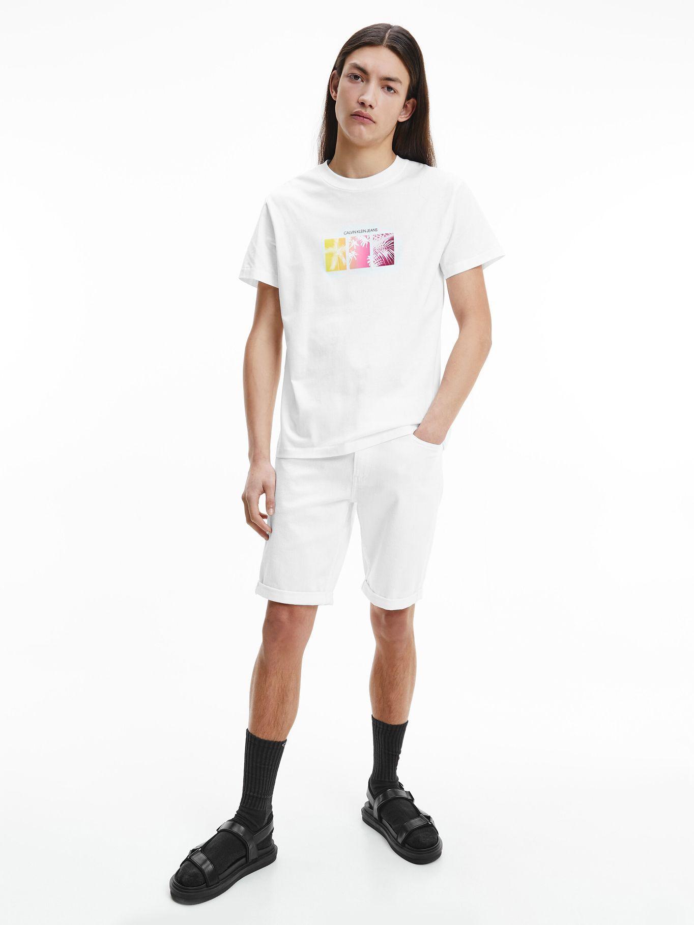 Polera Multi Palm Print Blanco Calvin Klein Hombre-0