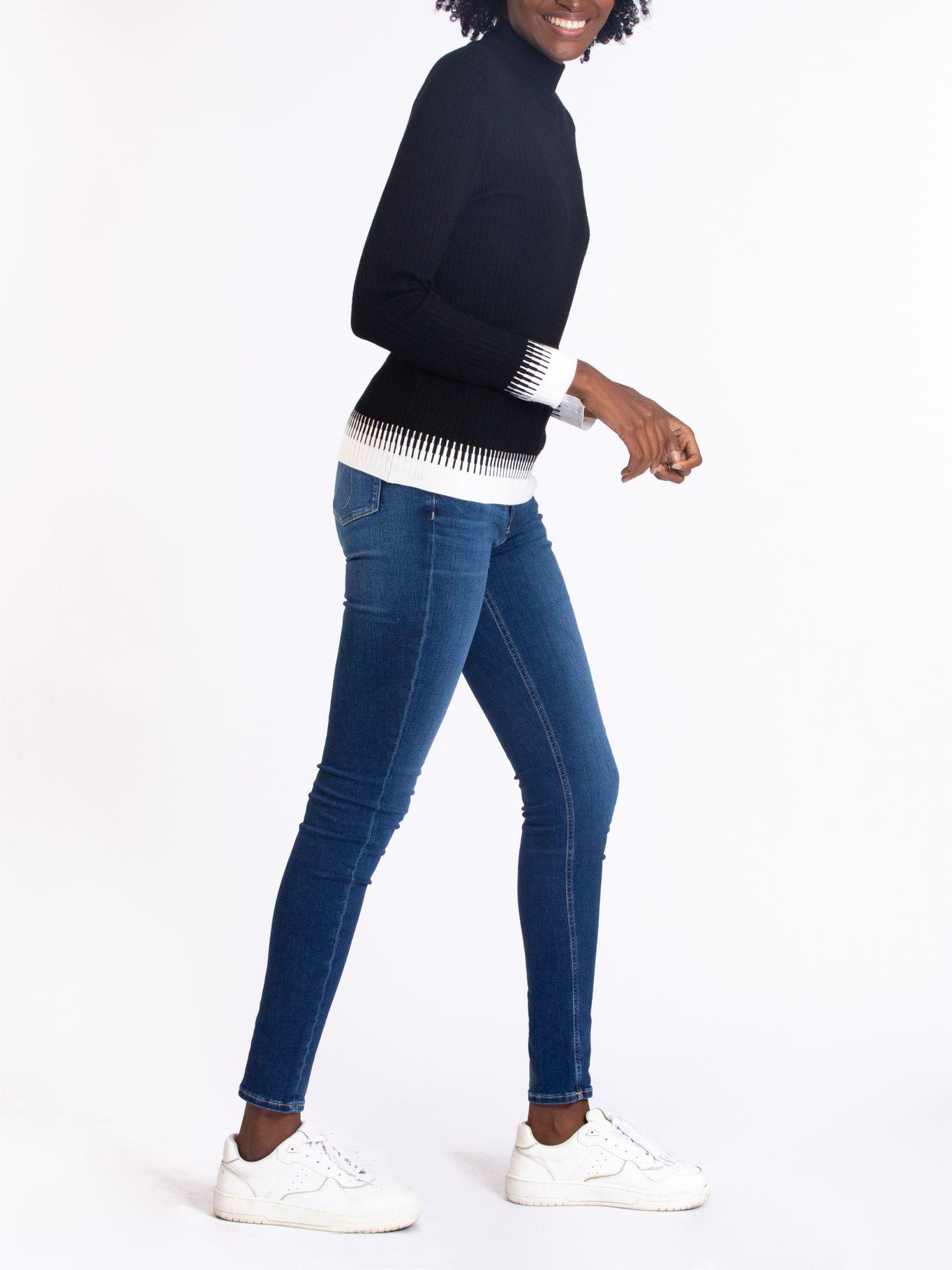 Suéter Contrast Hem Azul Calvin Klein-1