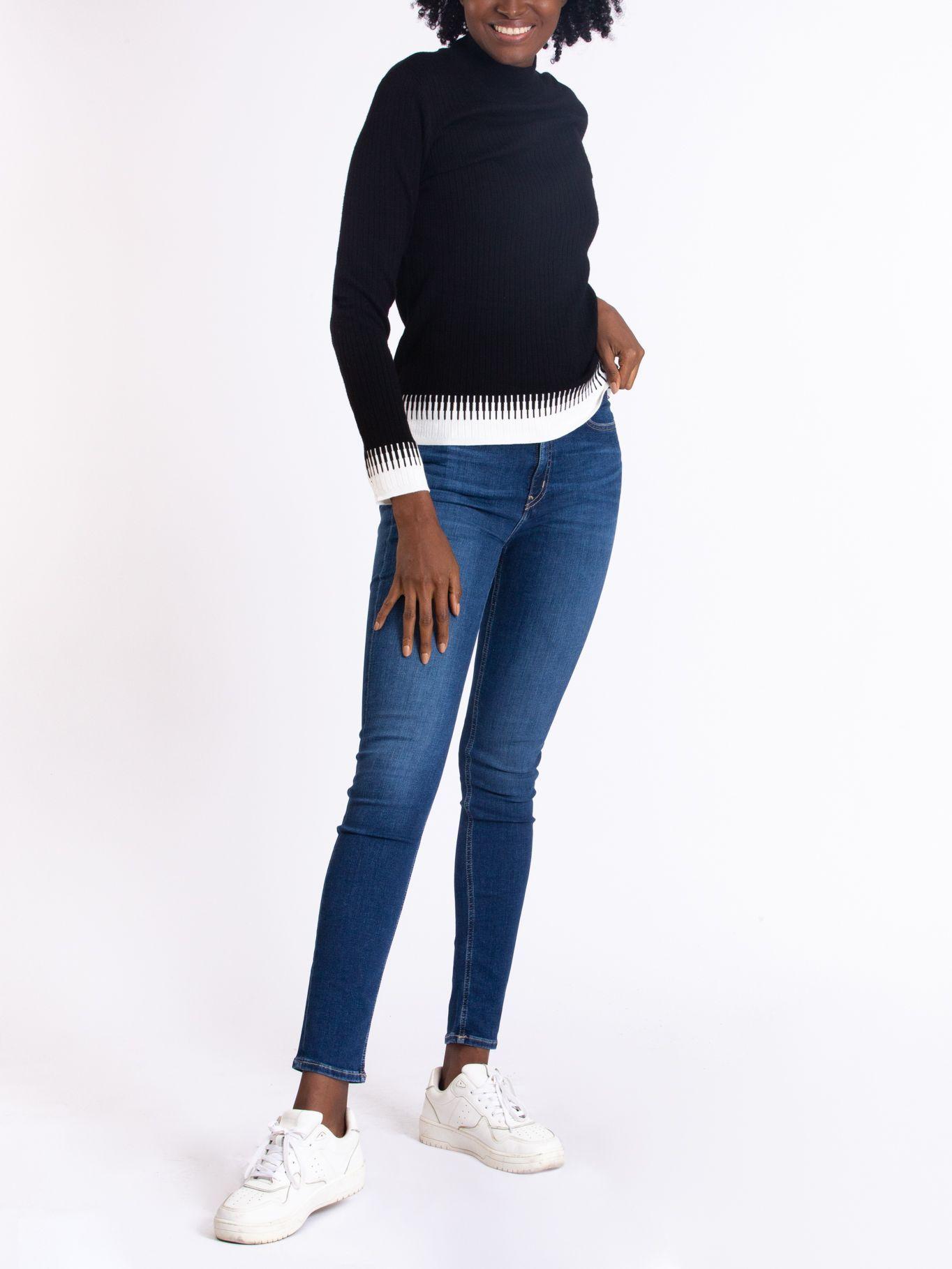 Suéter Contrast Hem Azul Calvin Klein-0
