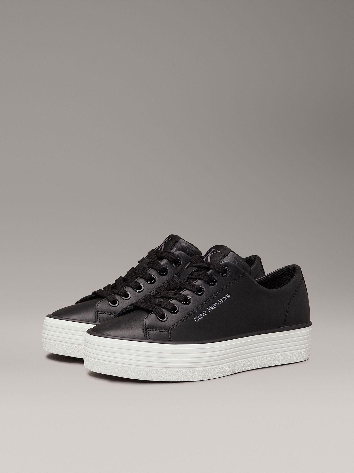 Zapatillas de plataforma de cuero Negro Calvin Klein-0