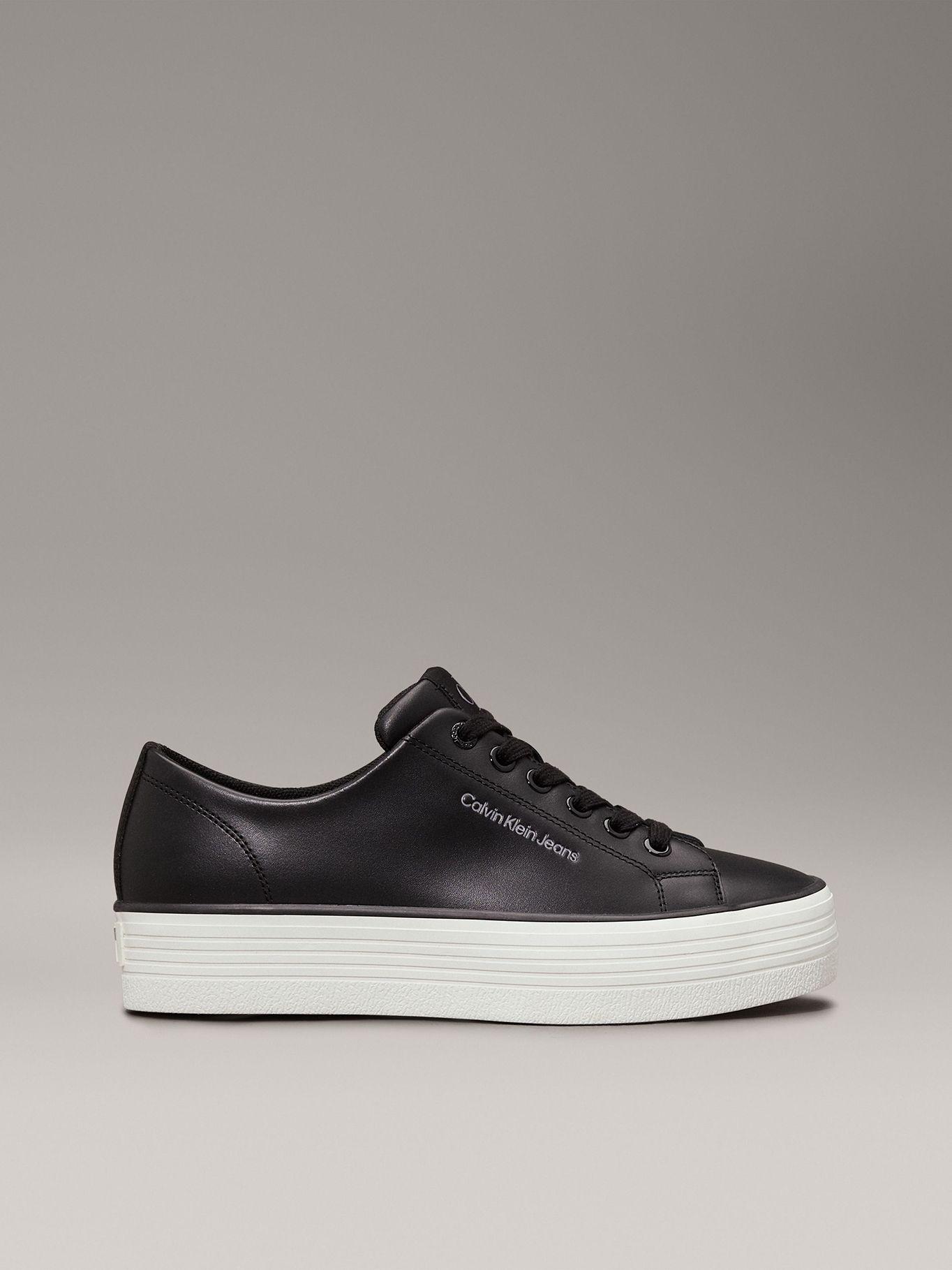Zapatillas de plataforma de cuero Negro Calvin Klein-4