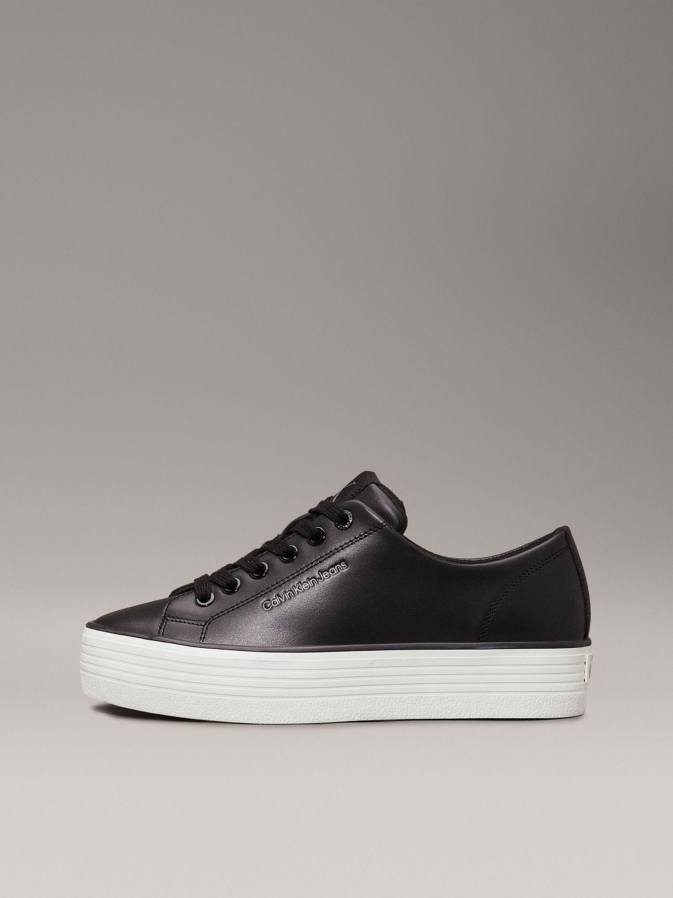 Zapatillas de plataforma de cuero Negro Calvin Klein-5