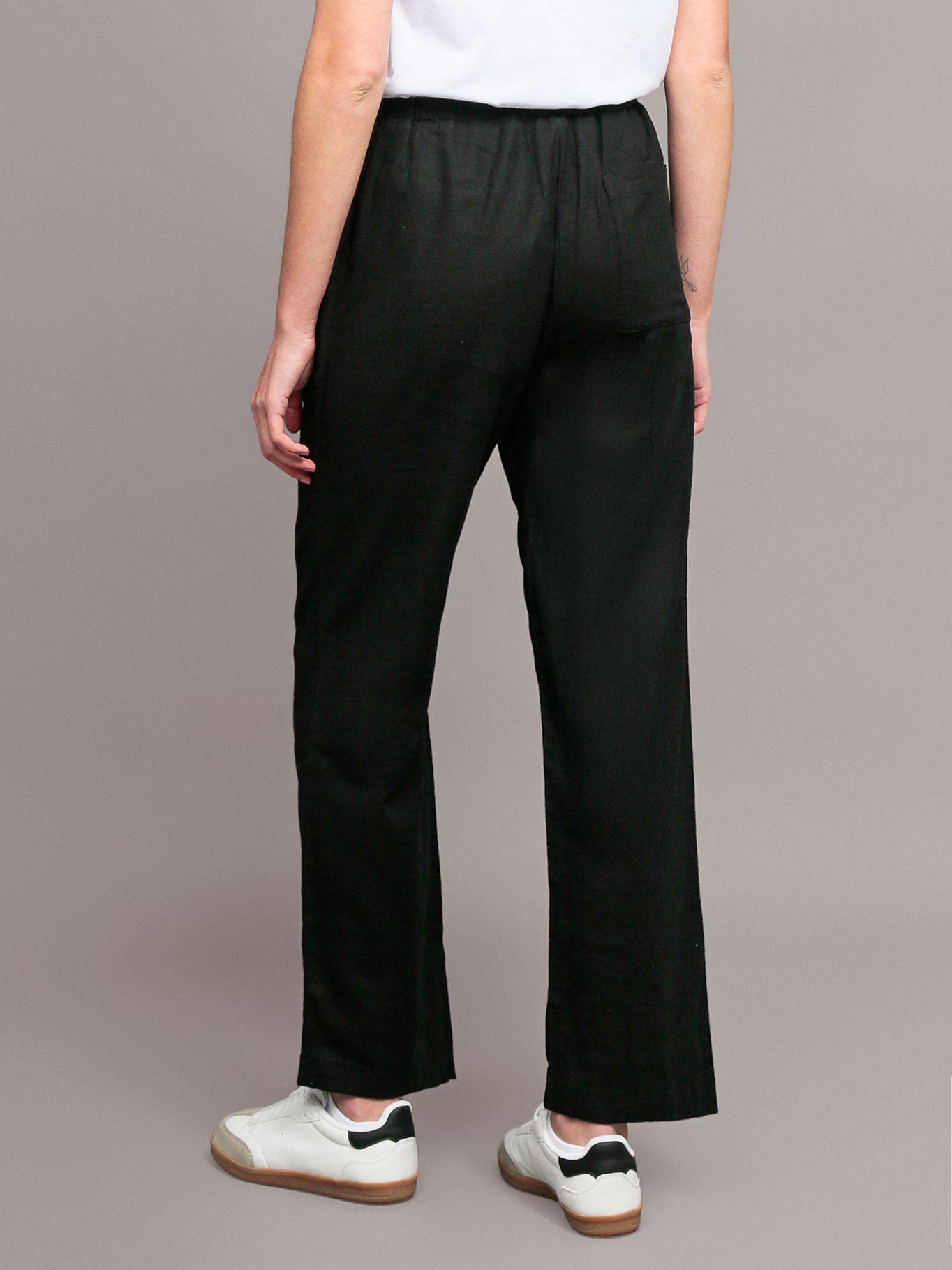Pantalón de lino pull on Negro Calvin Klein-3