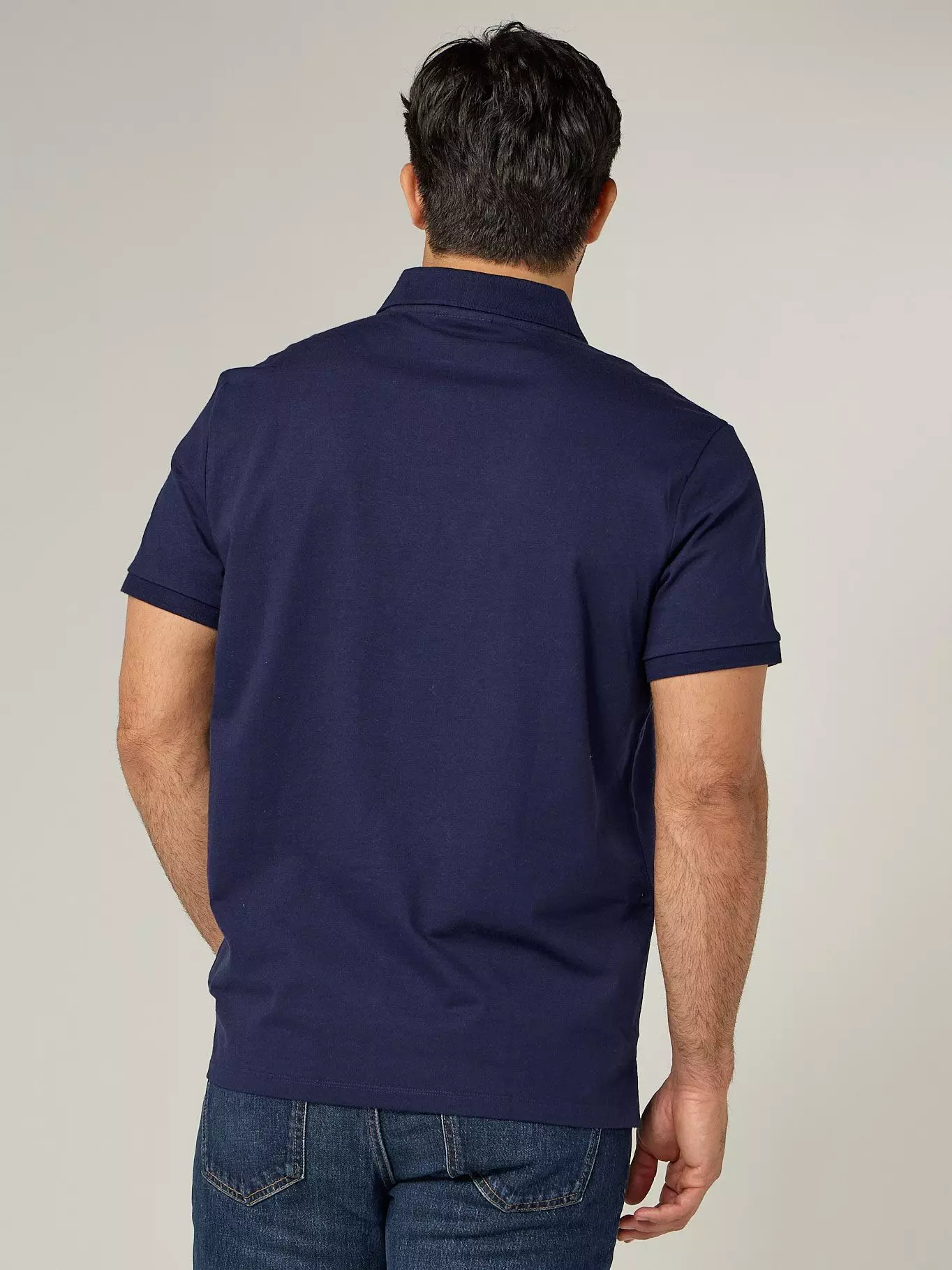 Polo Clásico con Monograma Bordado Azul Calvin Klein-3