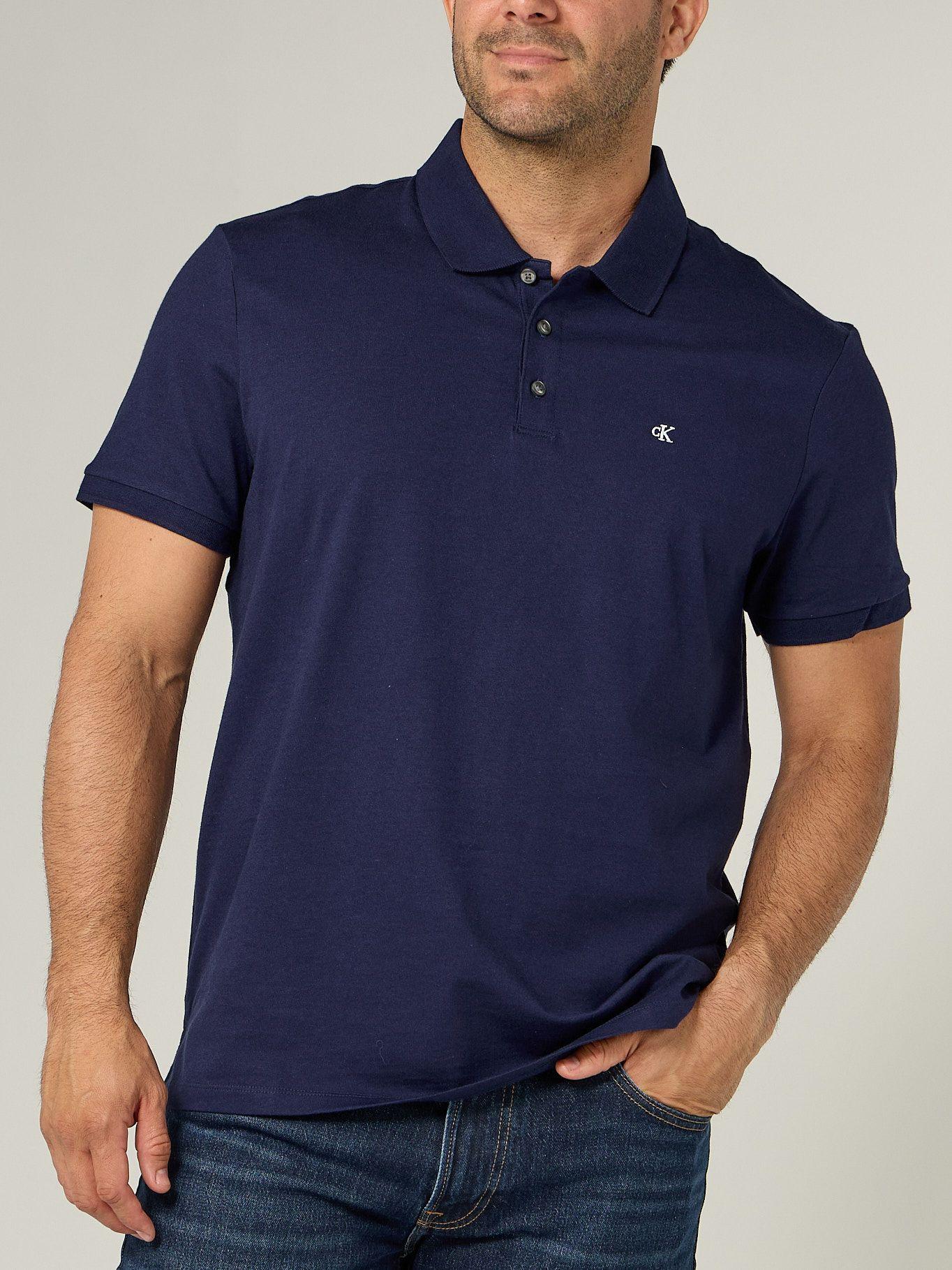 Polo Clásico con Monograma Bordado Azul Calvin Klein-4