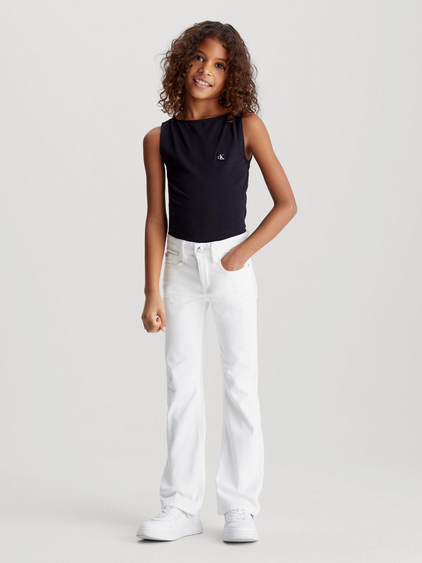 Jeans Niña Mid Rise Flared Blanco Calvin Klein-0