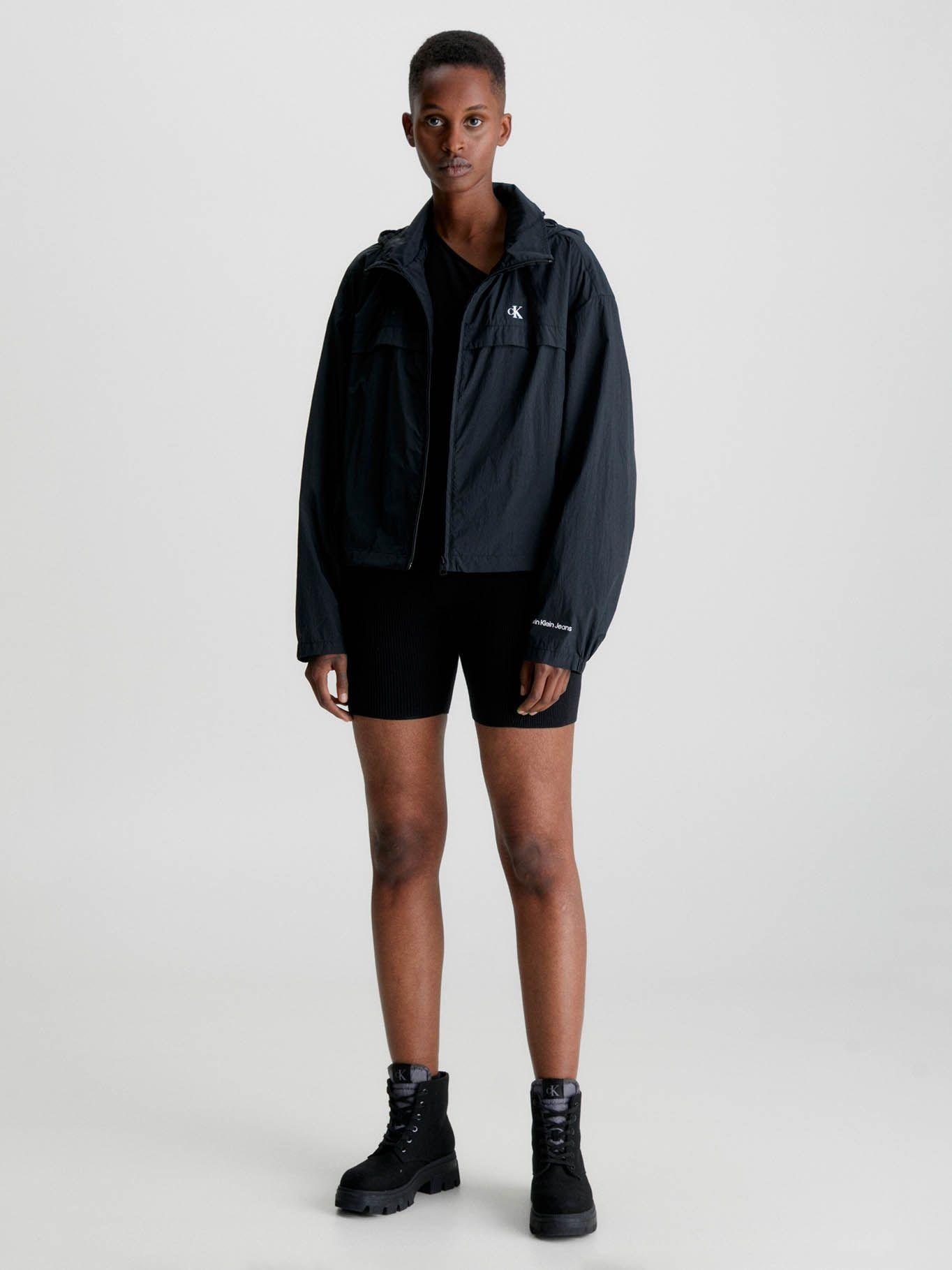 Cortavientos reciclado con capucha Negro Calvin Klein-1