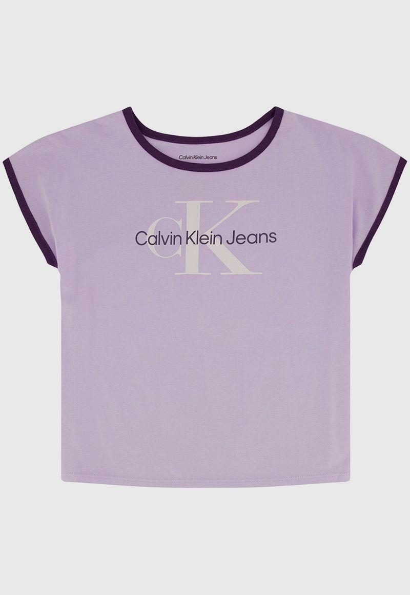 Polera Niña Ringer Monogram Lila Calvin Klein-0