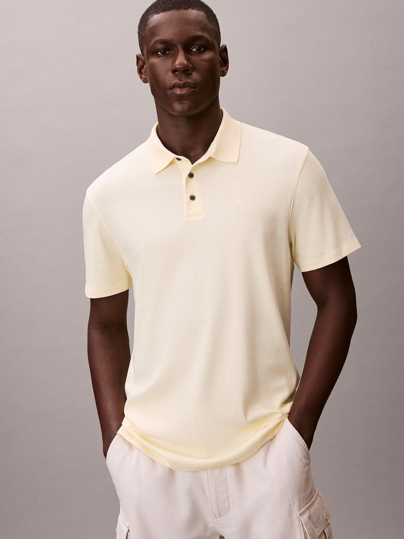 Polo de Algodón Pima Amarillo Calvin Klein-0