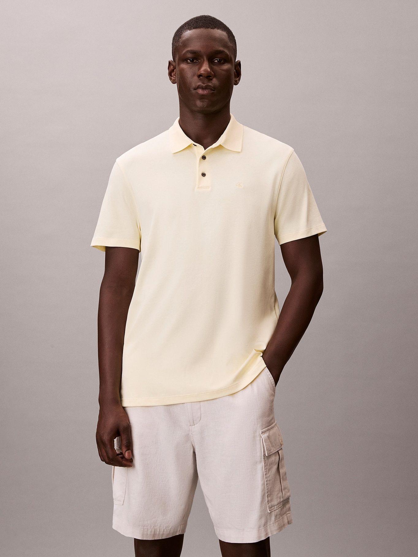 Polo de Algodón Pima Amarillo Calvin Klein-3