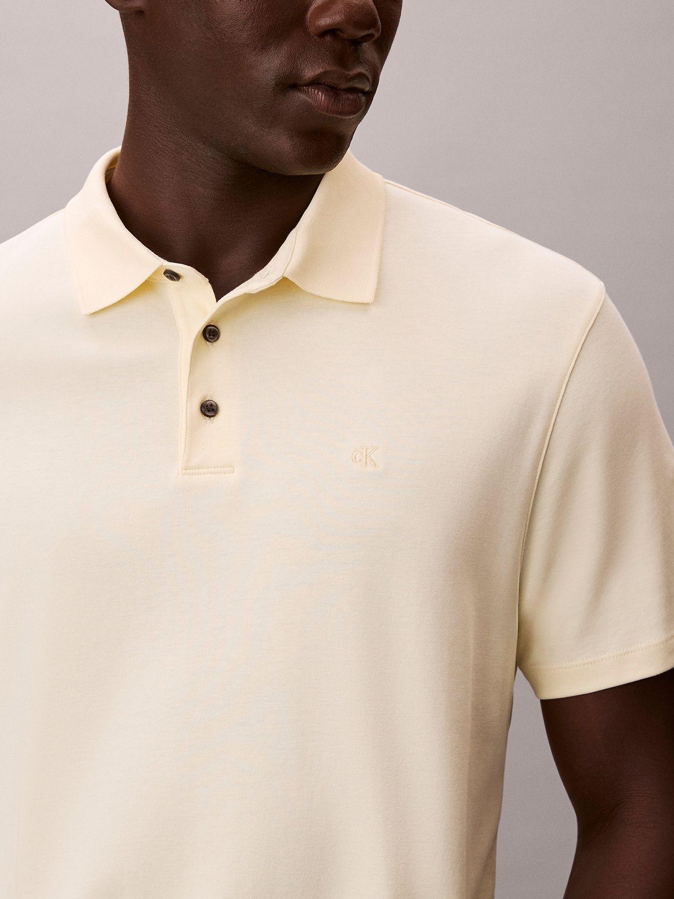 Polo de Algodón Pima Amarillo Calvin Klein-4