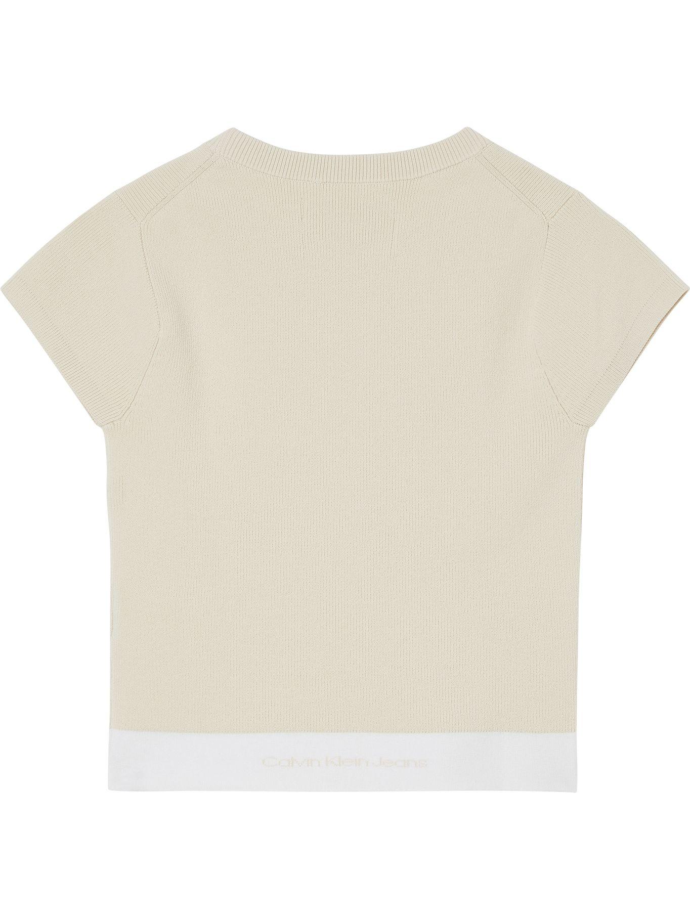 Blusa Contrast Waistband Beige Calvin Klein-3
