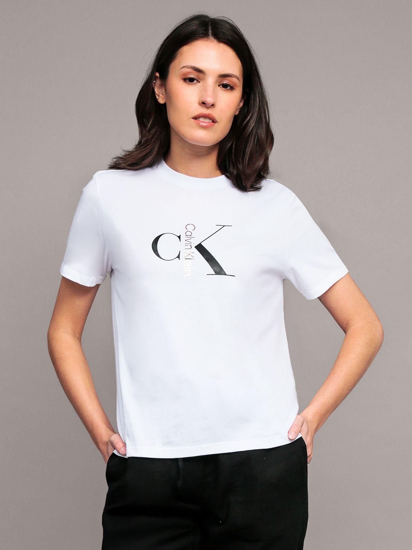 Polera classic con monograma Blanco Calvin Klein-0