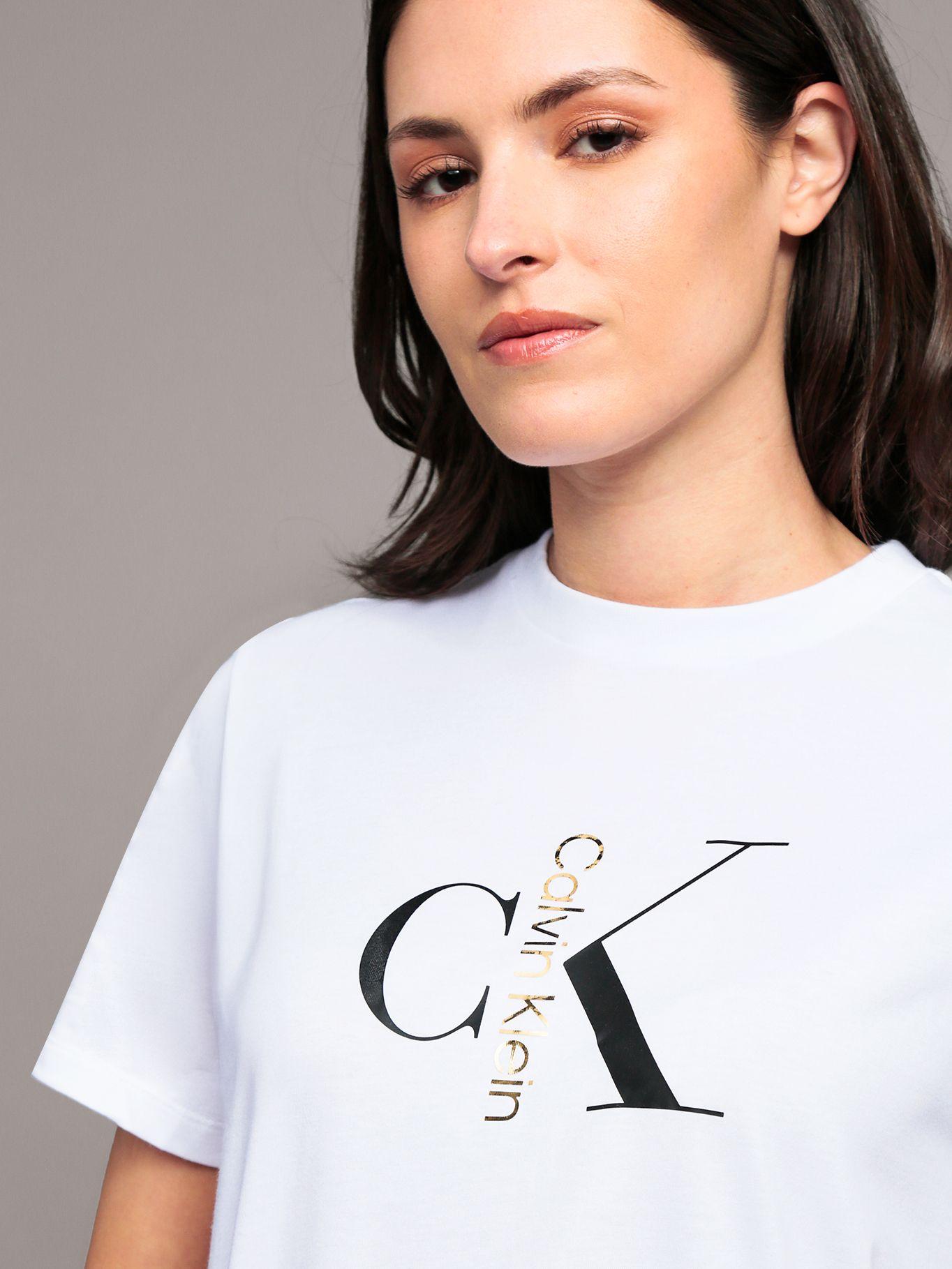 Polera classic con monograma Blanco Calvin Klein-4
