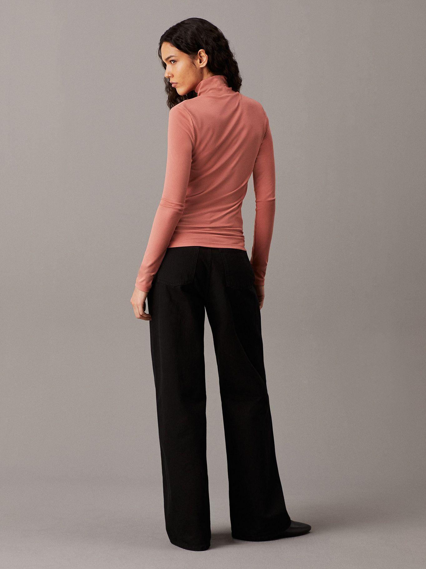 Sweater Modal Rib Mock Neck Rosado Calvin Klein-2