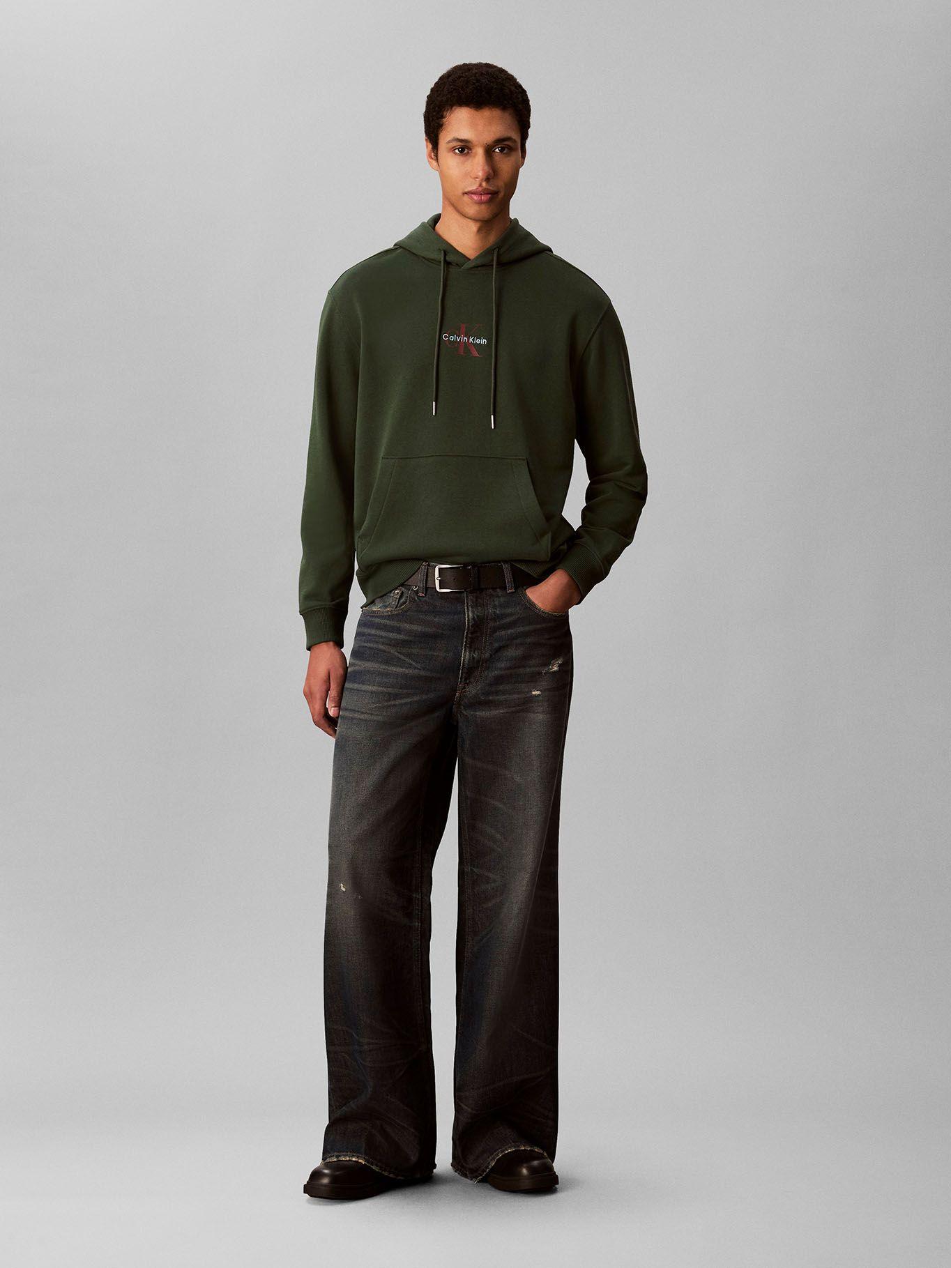 Polerón con Gorro y Logo Verde Calvin Klein-1