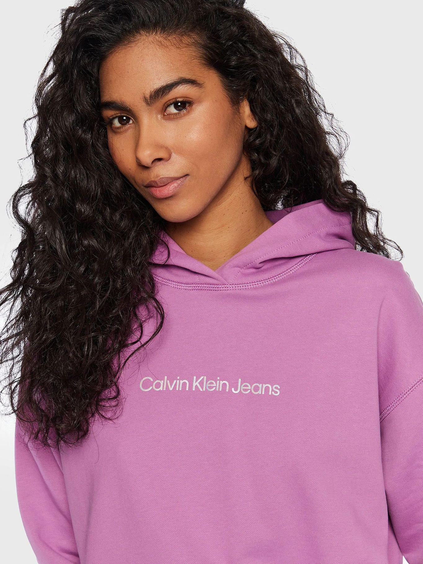 Sudadera con capucha y logo Violeta Calvin Klein-3