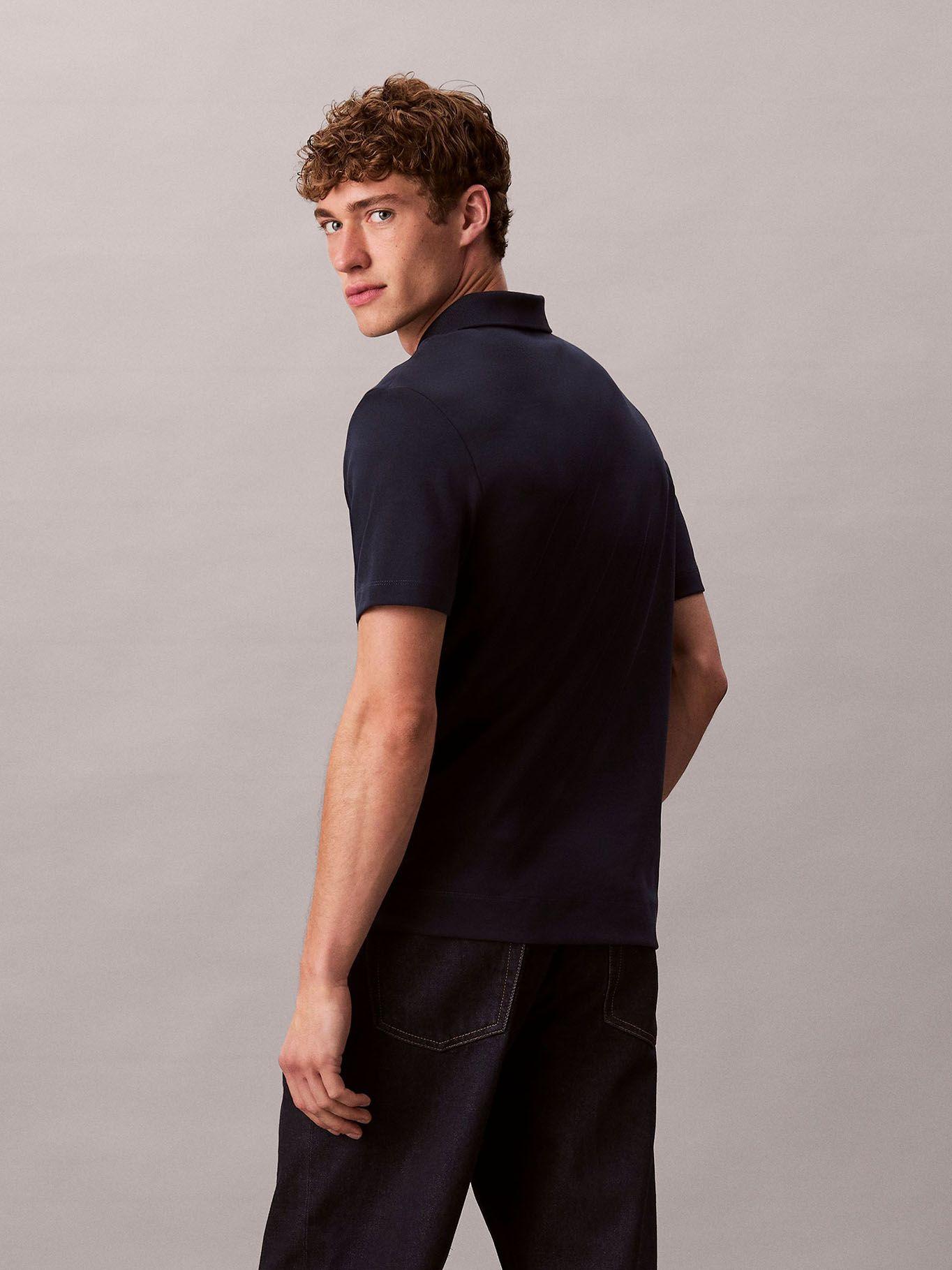 Polo de Algodón Interlock Azul Calvin Klein-2