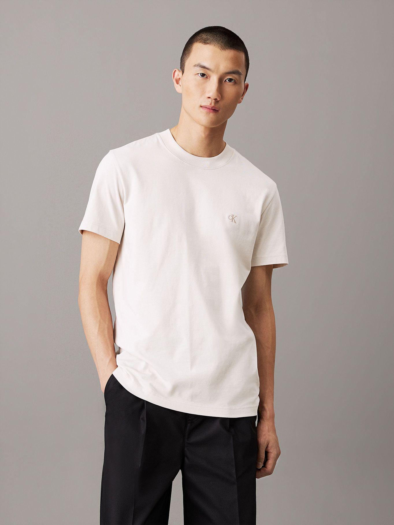 Polera regular de punto pesado Blanco Calvin Klein-0