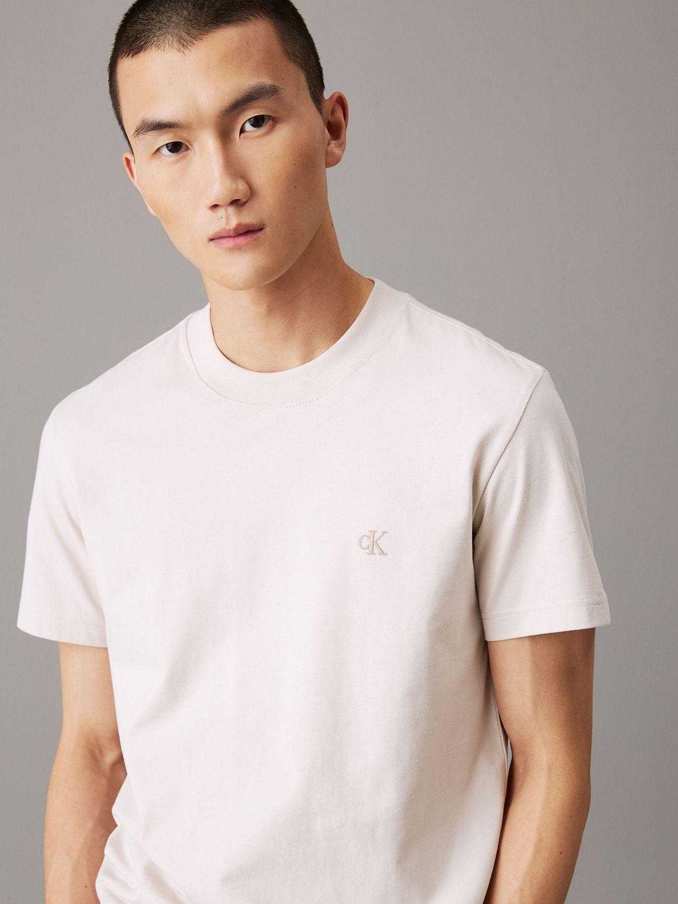 Polera regular de punto pesado Blanco Calvin Klein-3